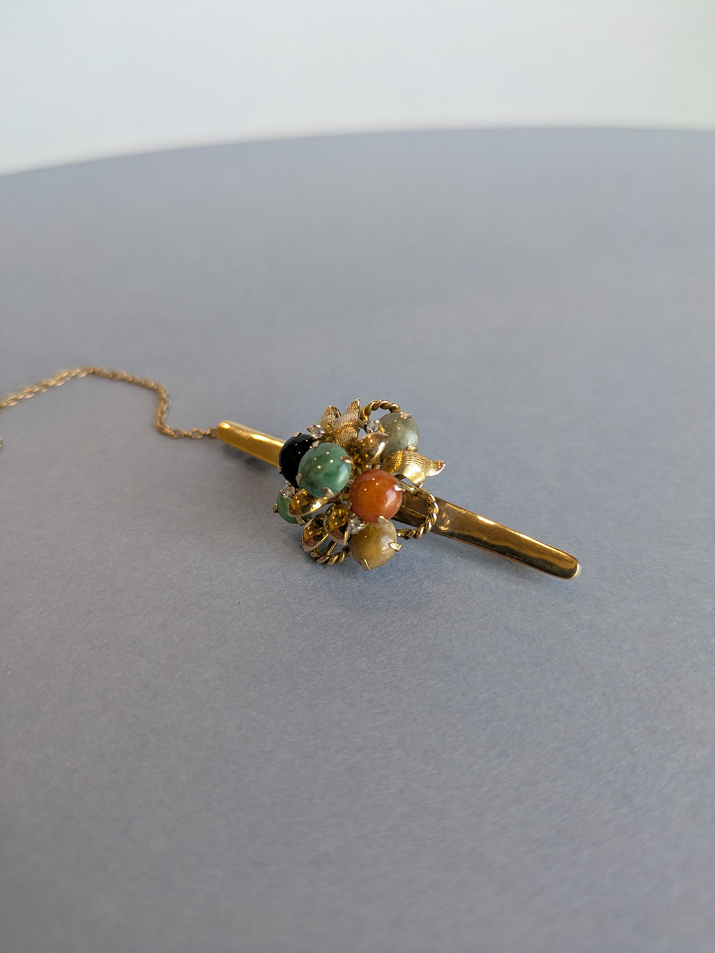Jade Bar Brooch