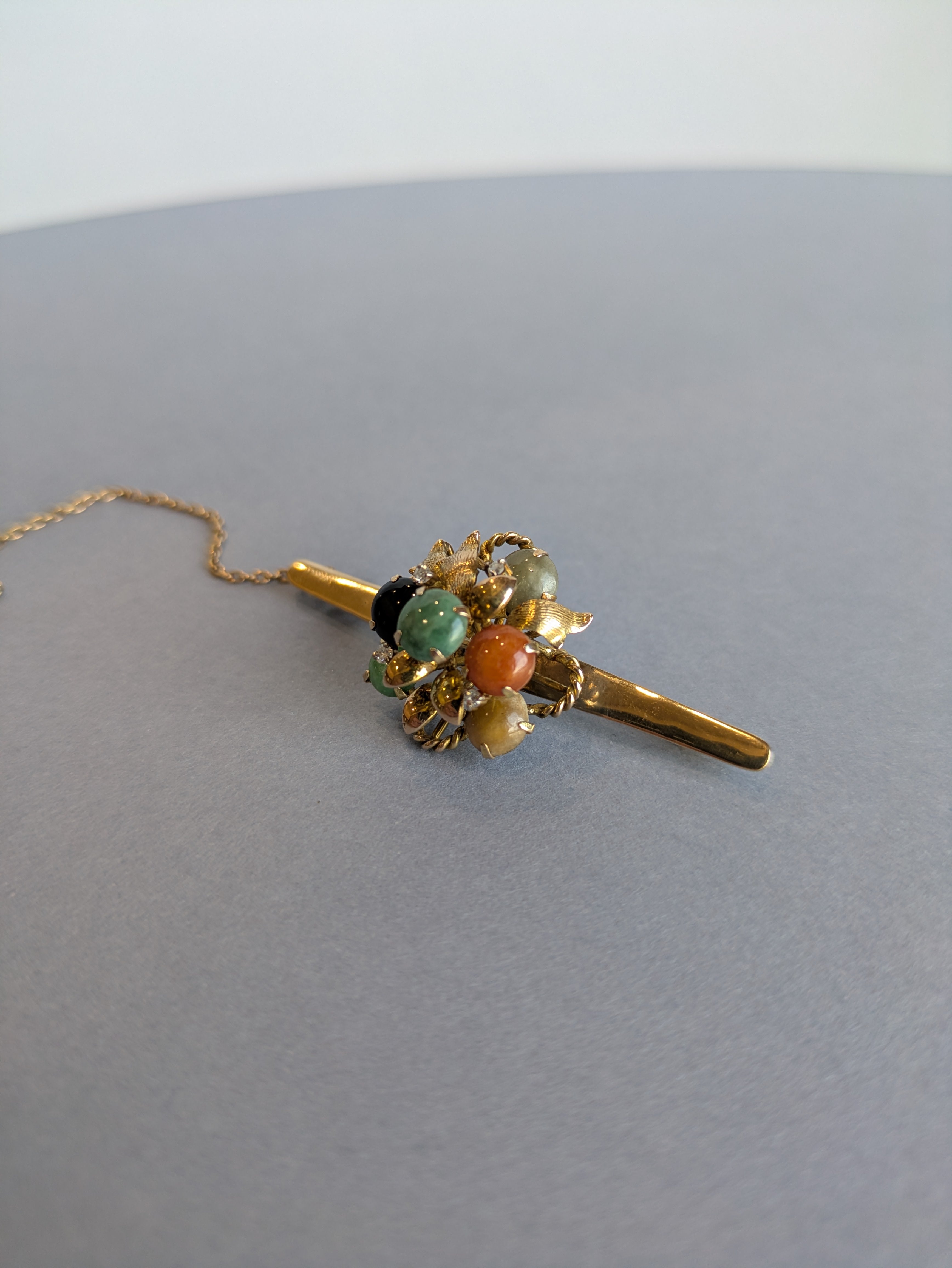 Jade Bar Brooch