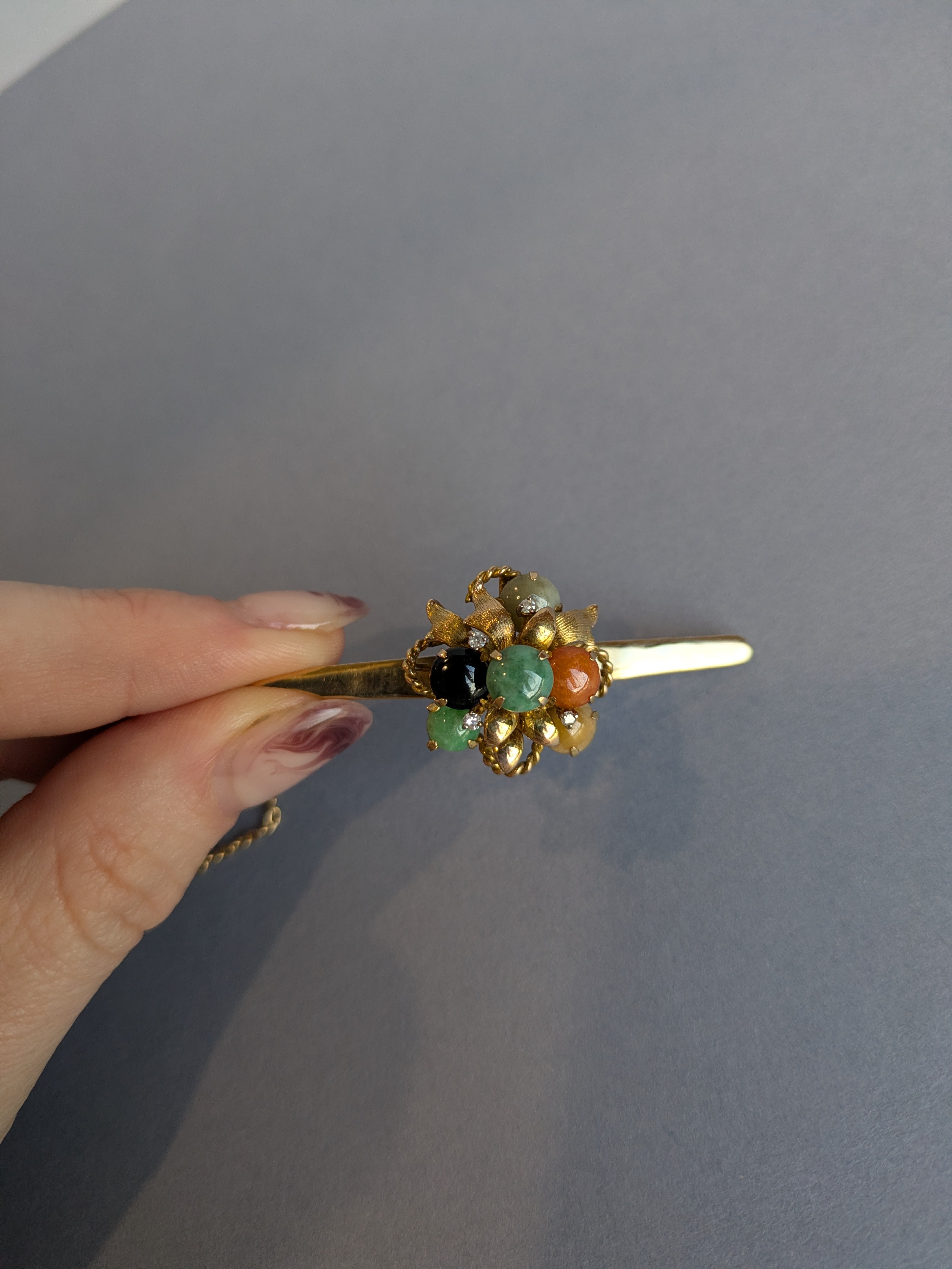 Jade Bar Brooch