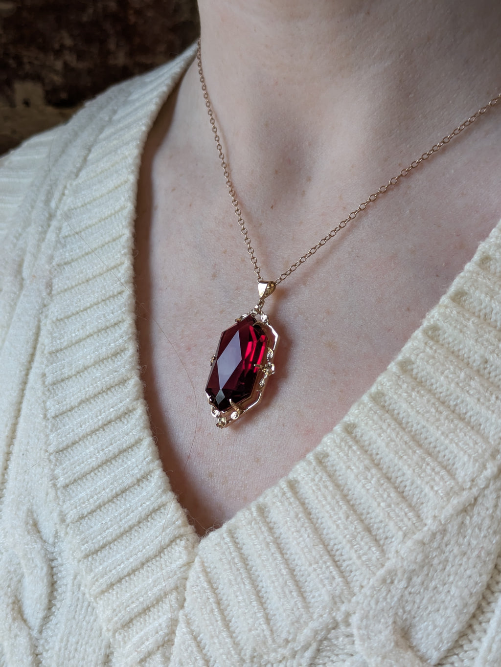 Red Edwardian Style Necklace