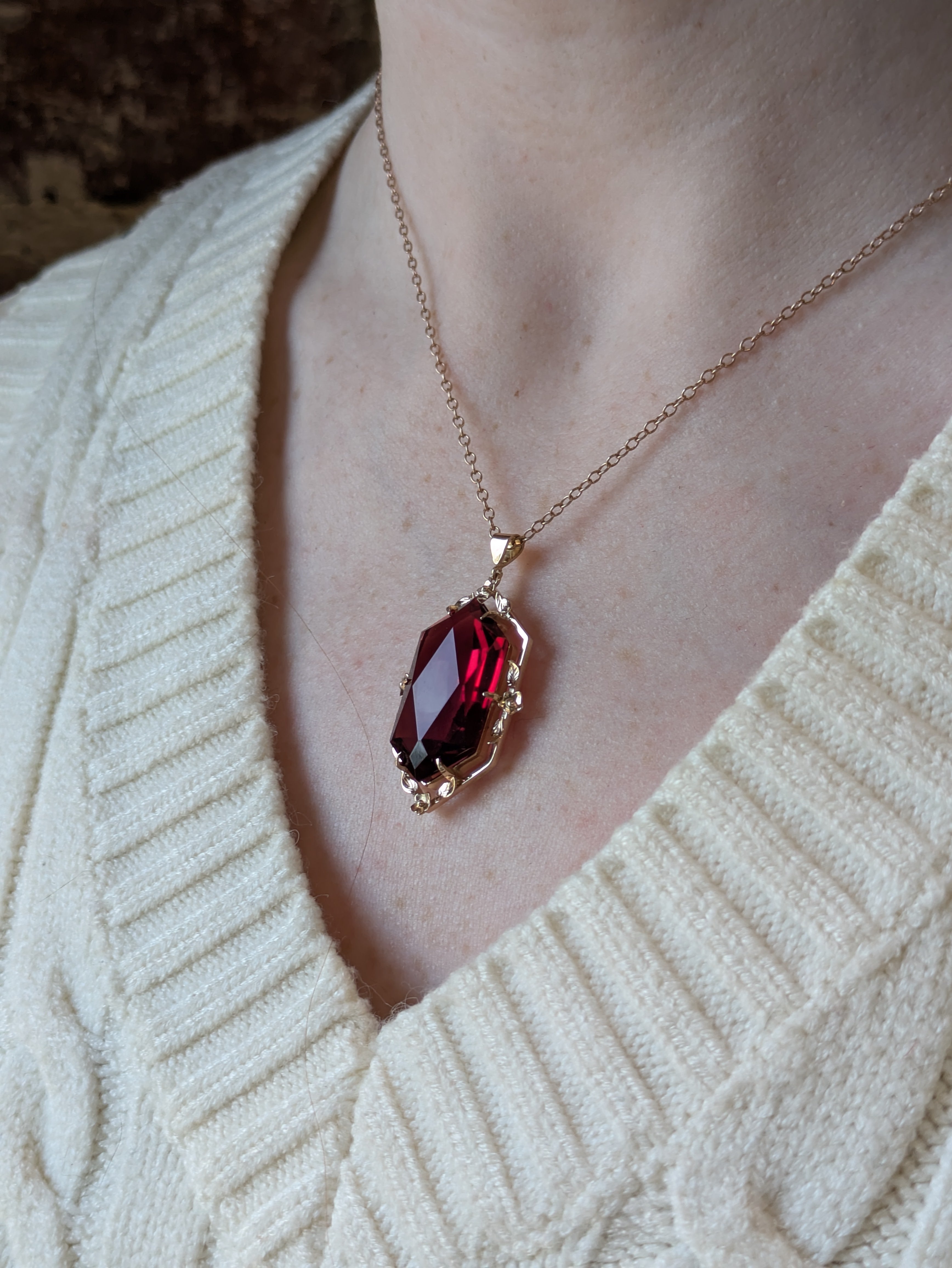 Red Edwardian Style Necklace