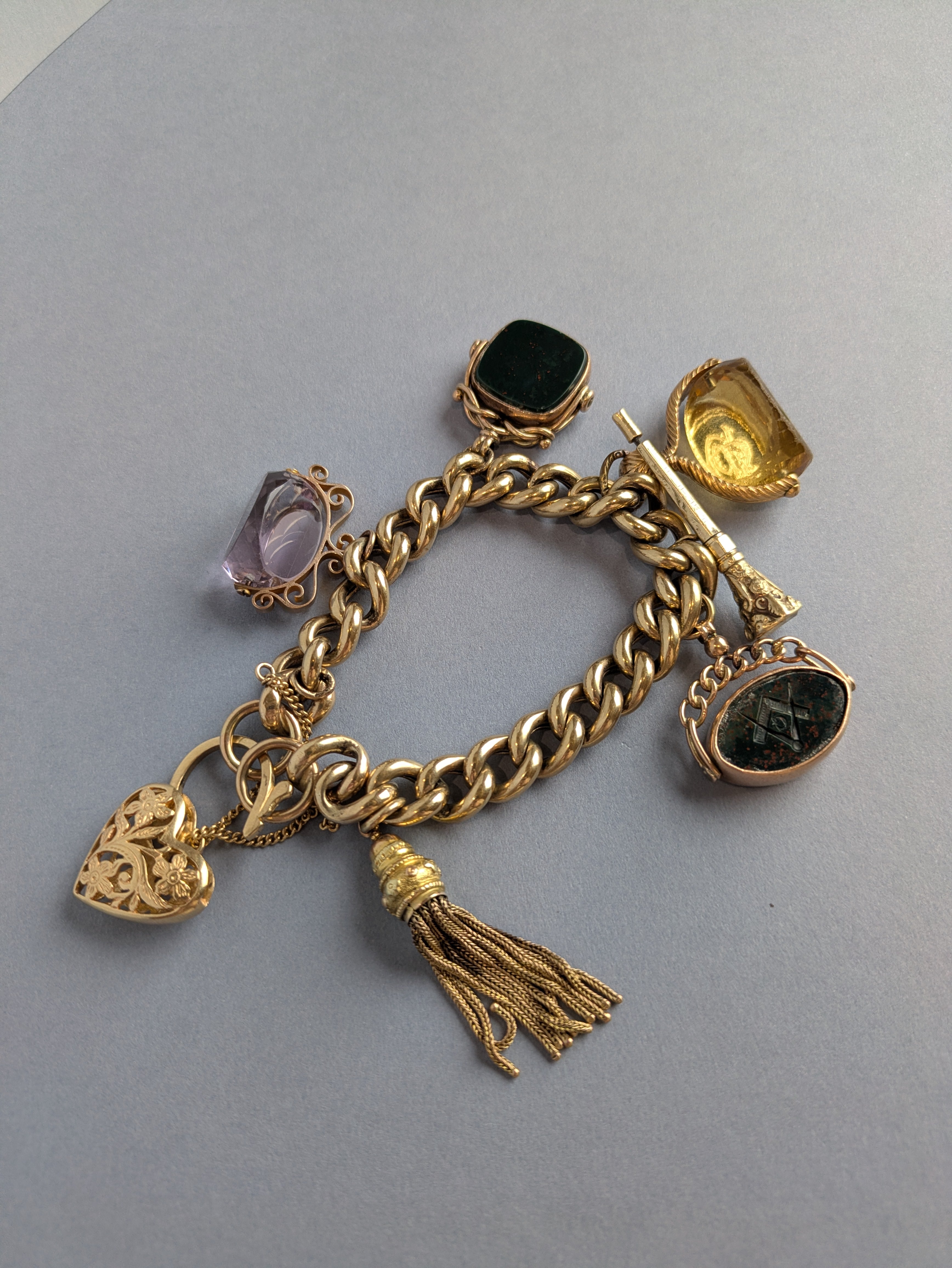 Antique Fob Charm Bracelet
