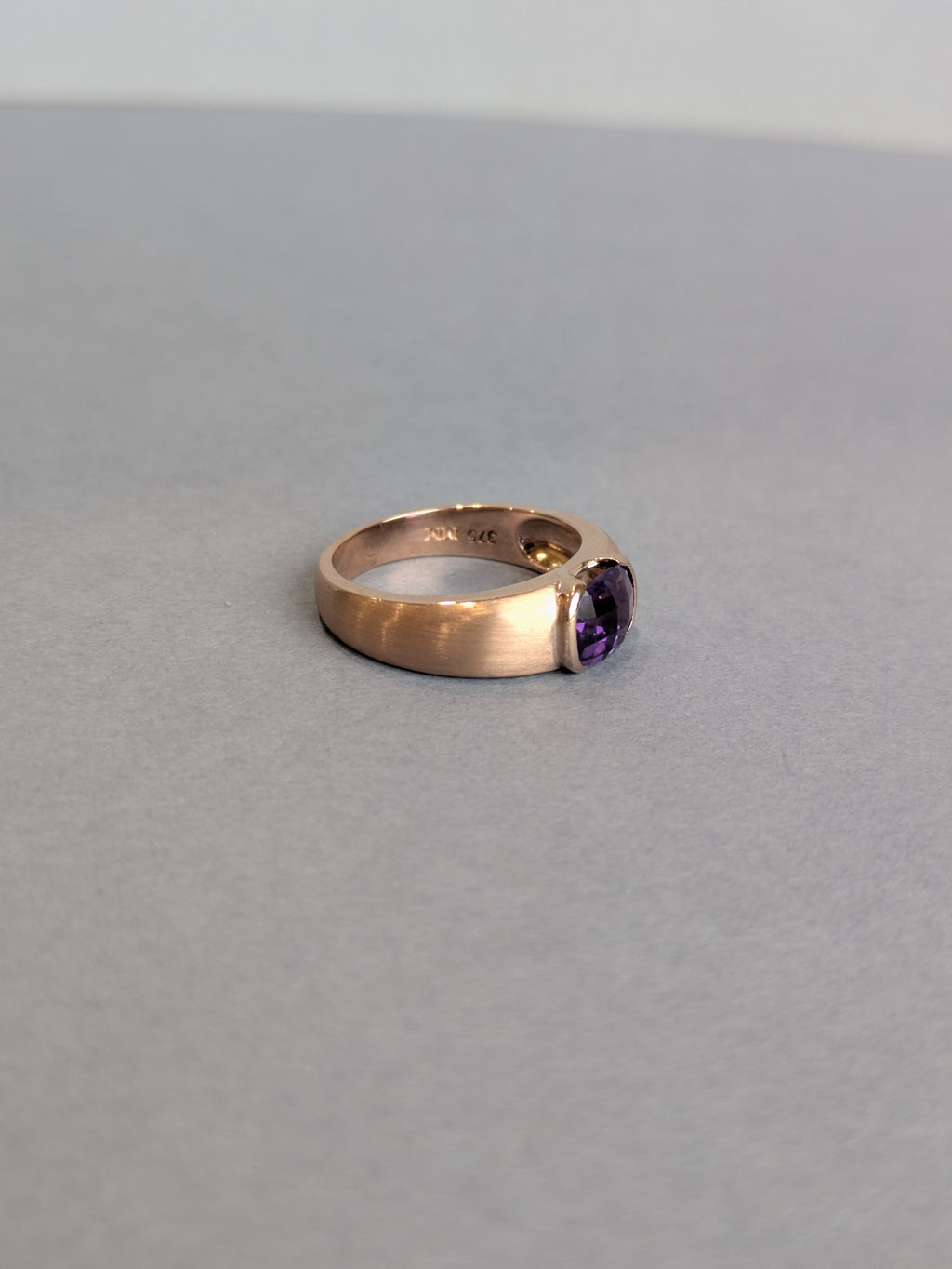 Checkerboard Cut Amethyst Ring