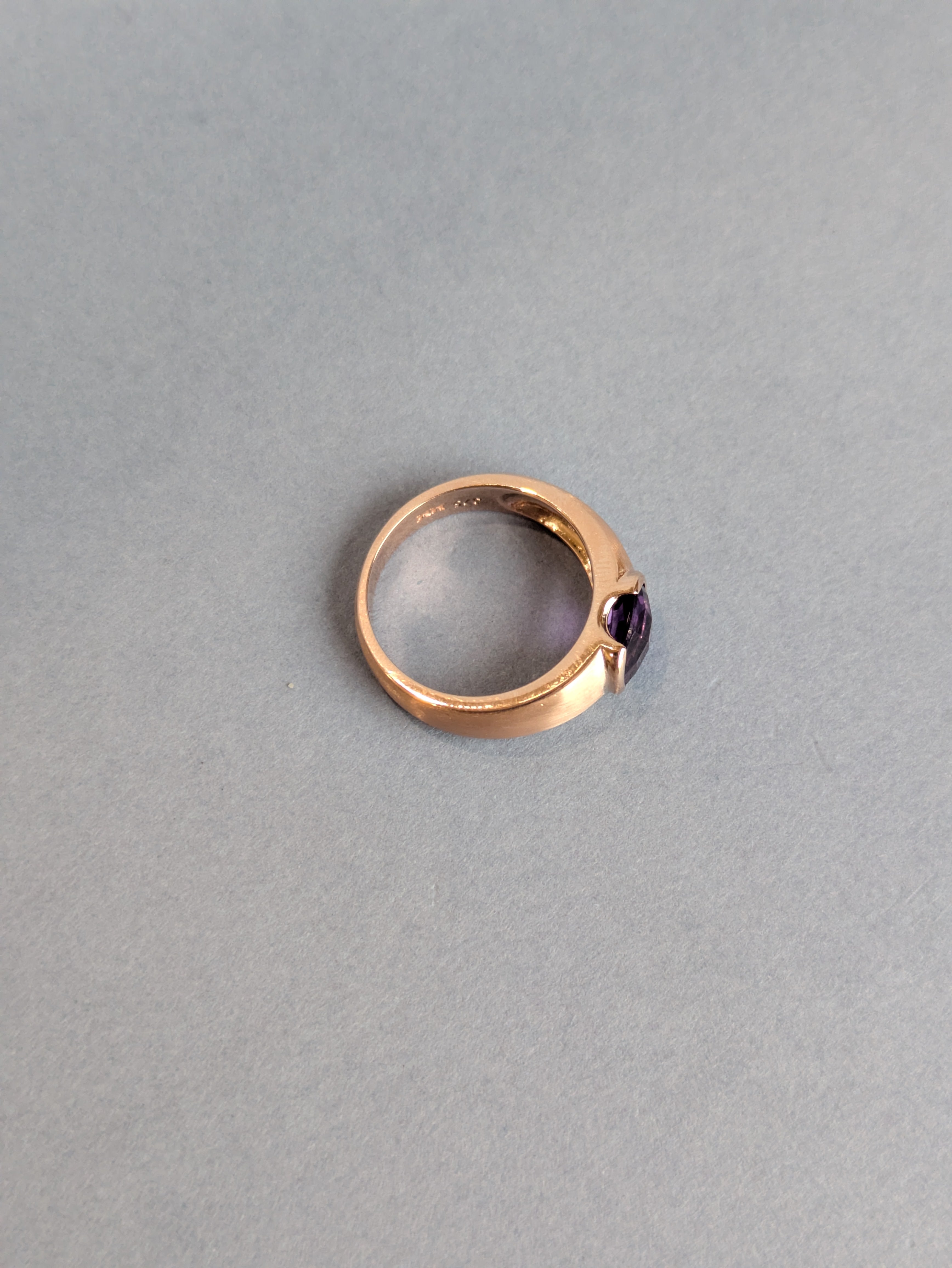Checkerboard Cut Amethyst Ring
