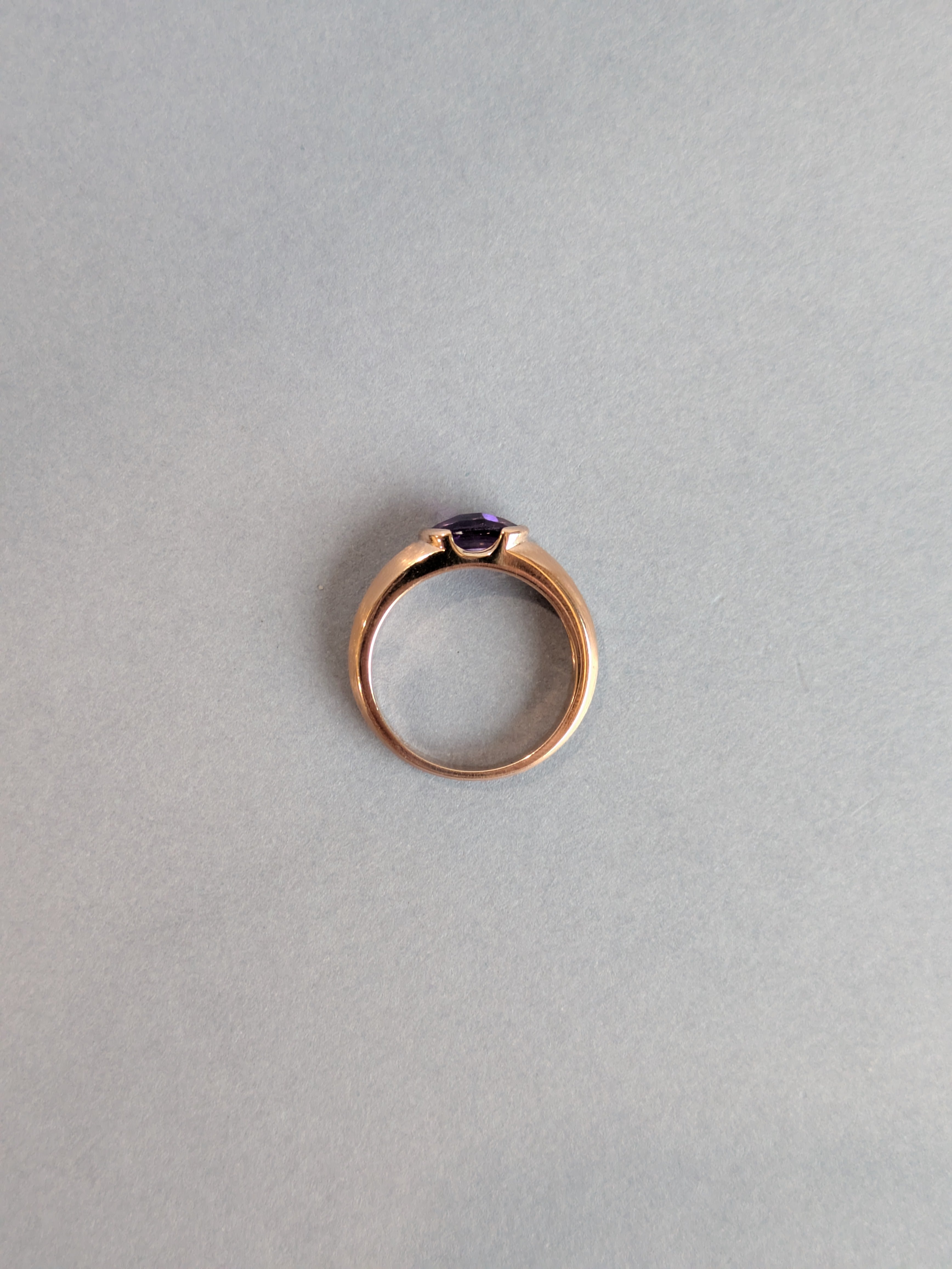 Checkerboard Cut Amethyst Ring