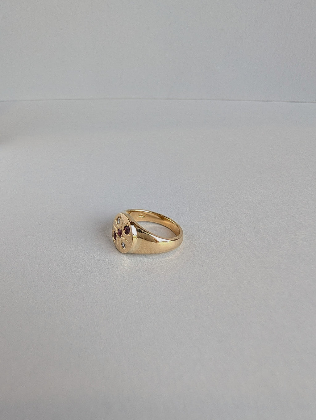 18ct Ruby and Diamond Signet Ring