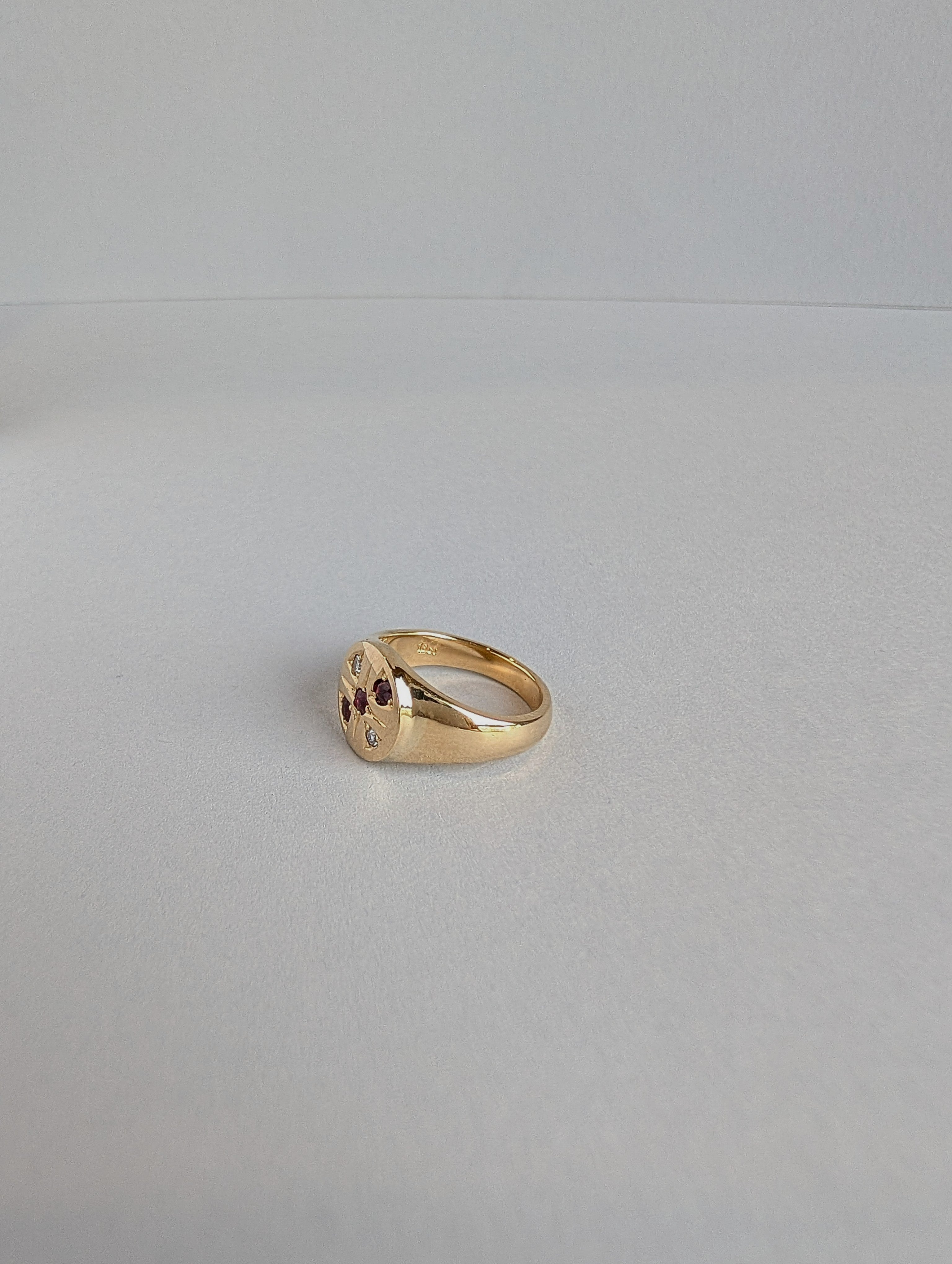 18ct Ruby and Diamond Signet Ring