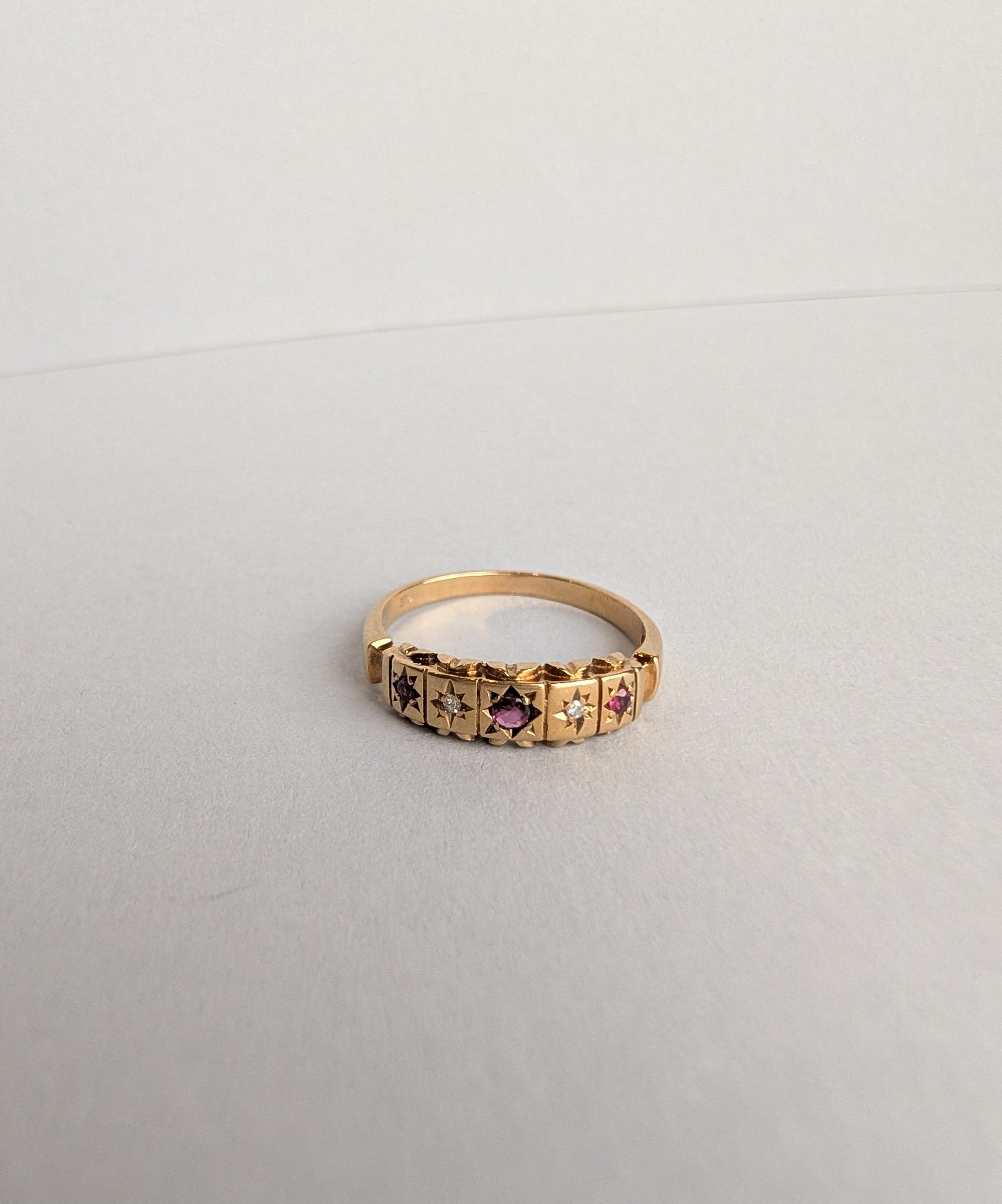 Ruby and Diamond Victorian Style Ring