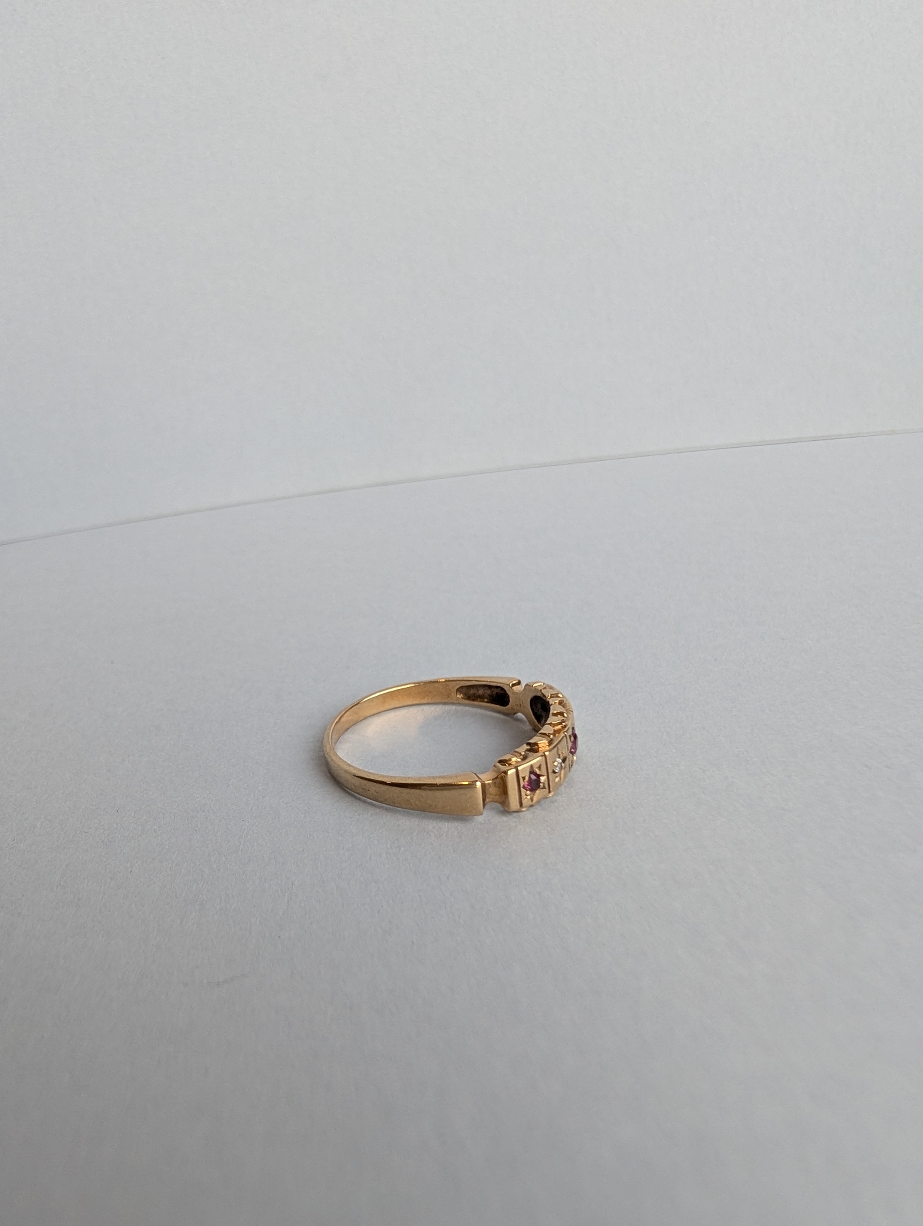 Ruby and Diamond Victorian Style Ring