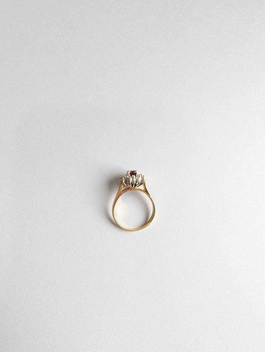 18ct Ruby with Double Diamond Halo Ring