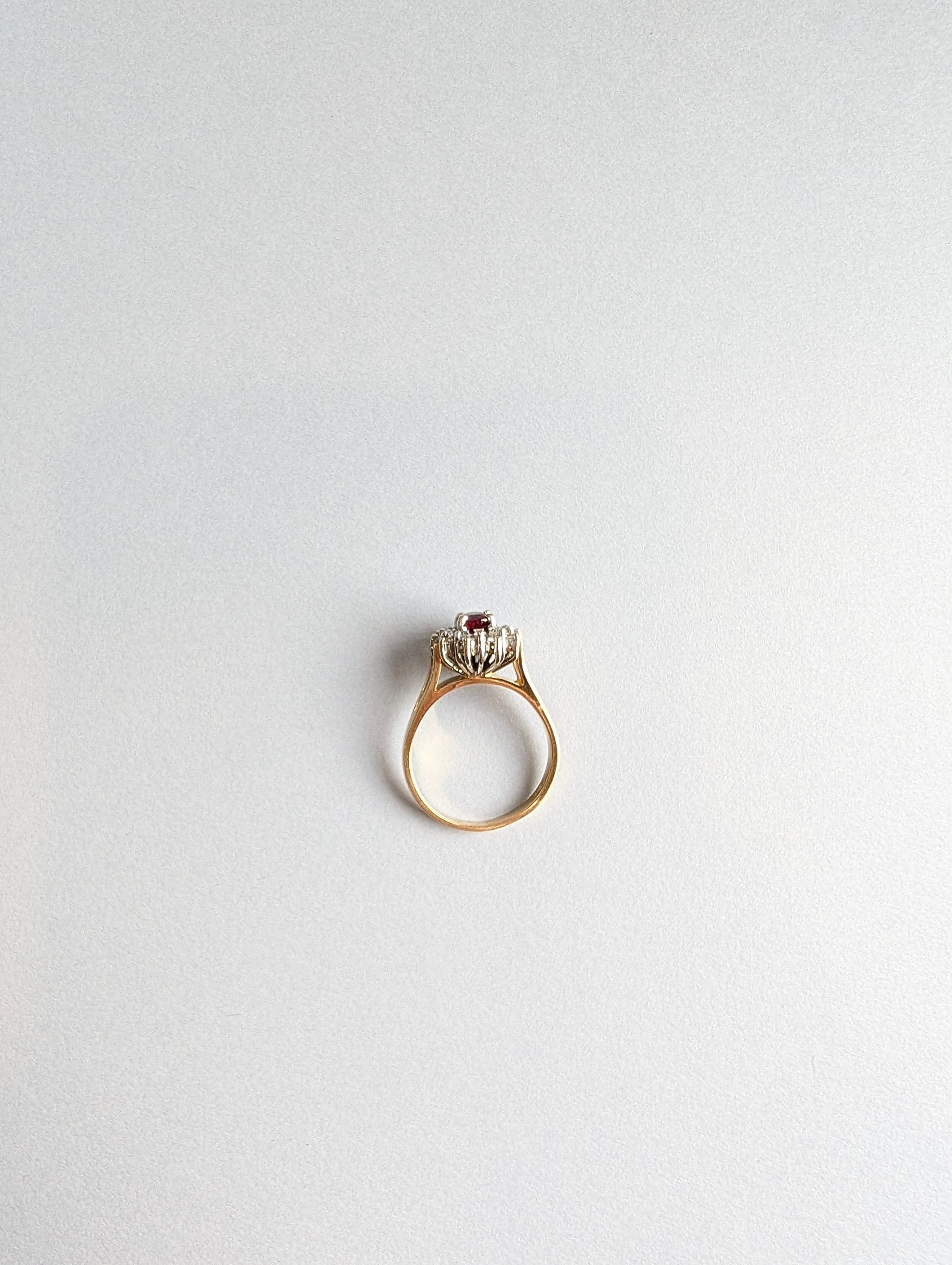 18ct Ruby with Double Diamond Halo Ring