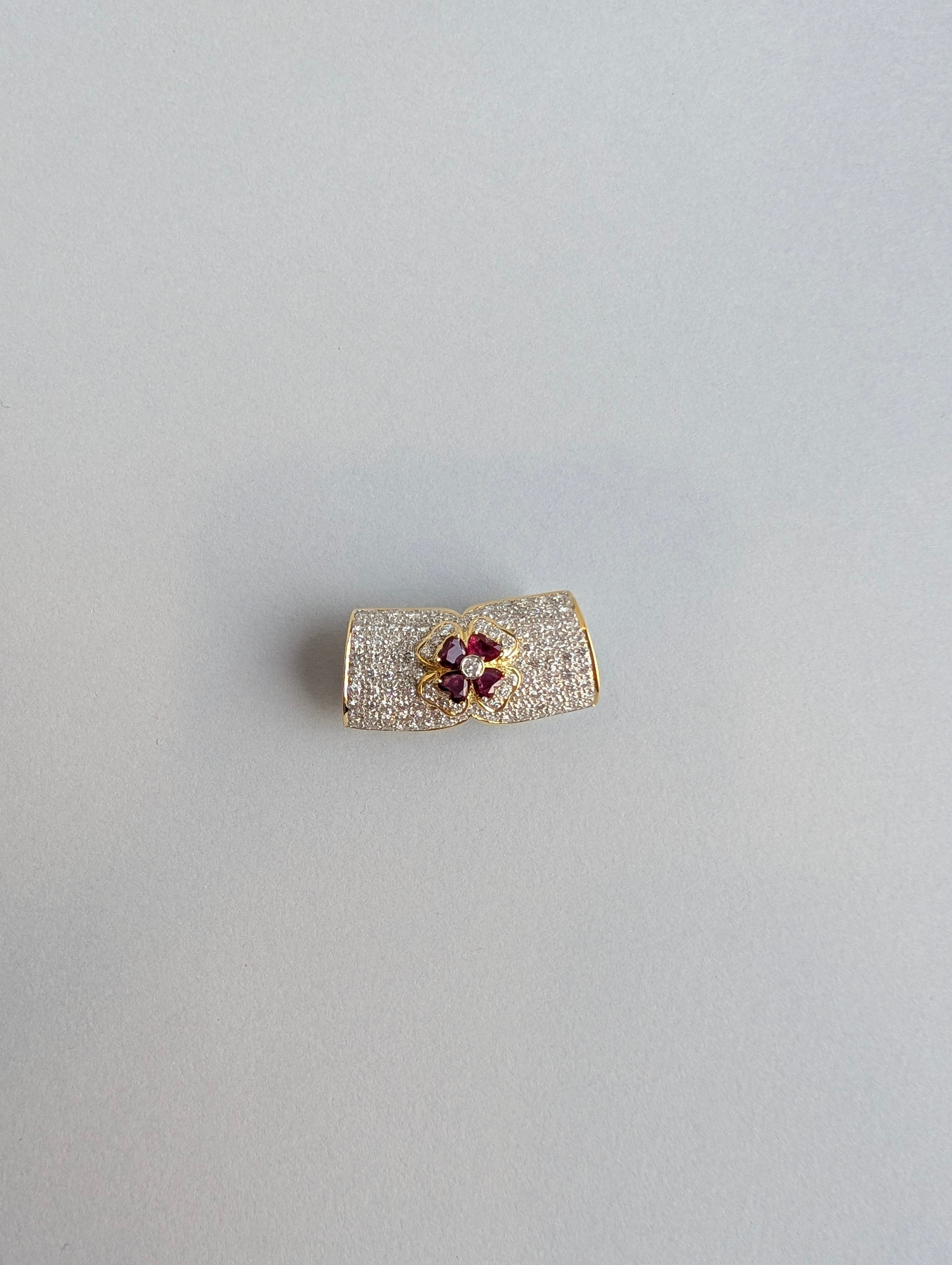 18ct Ruby and Diamond Brooch