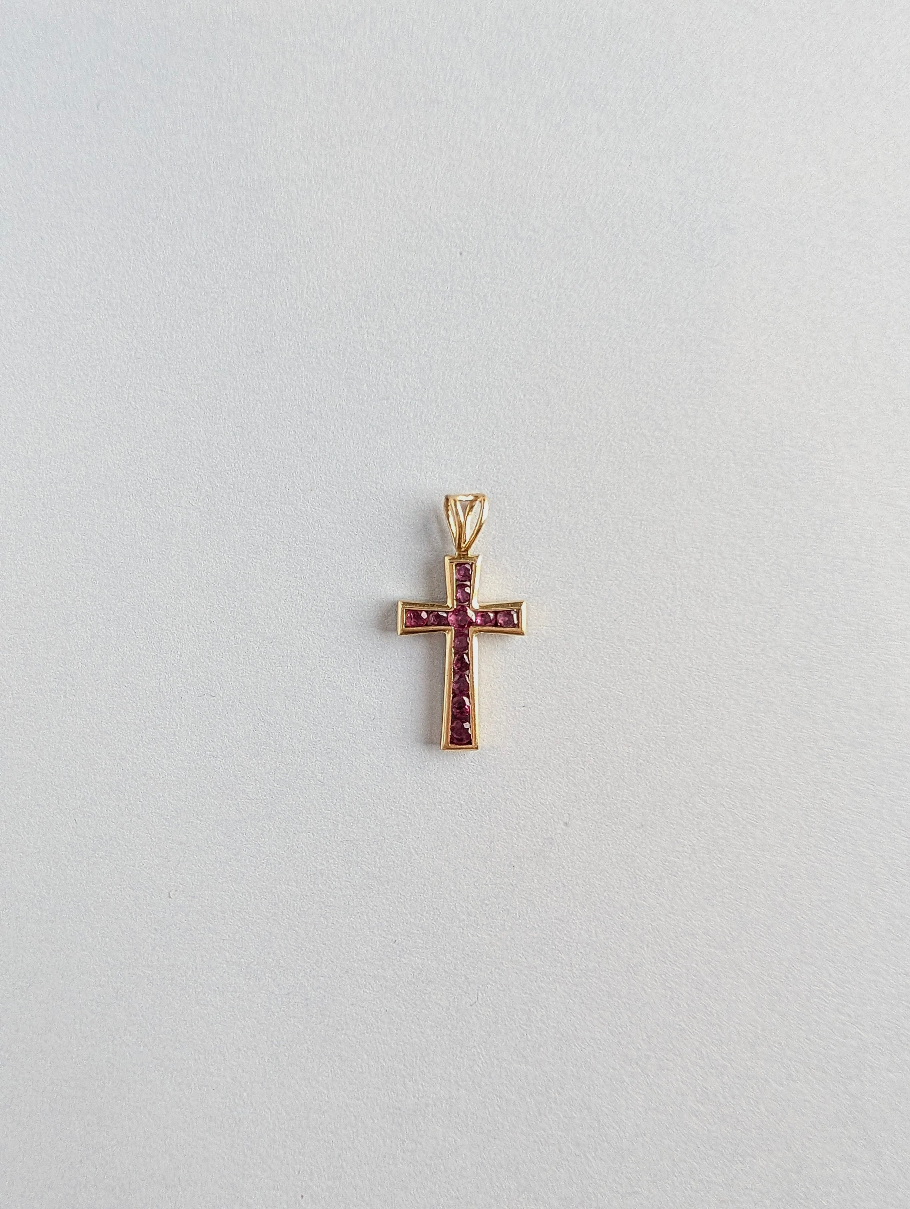 Ruby Cross Pendant