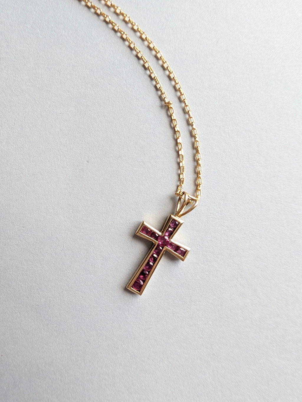 Ruby Cross Pendant