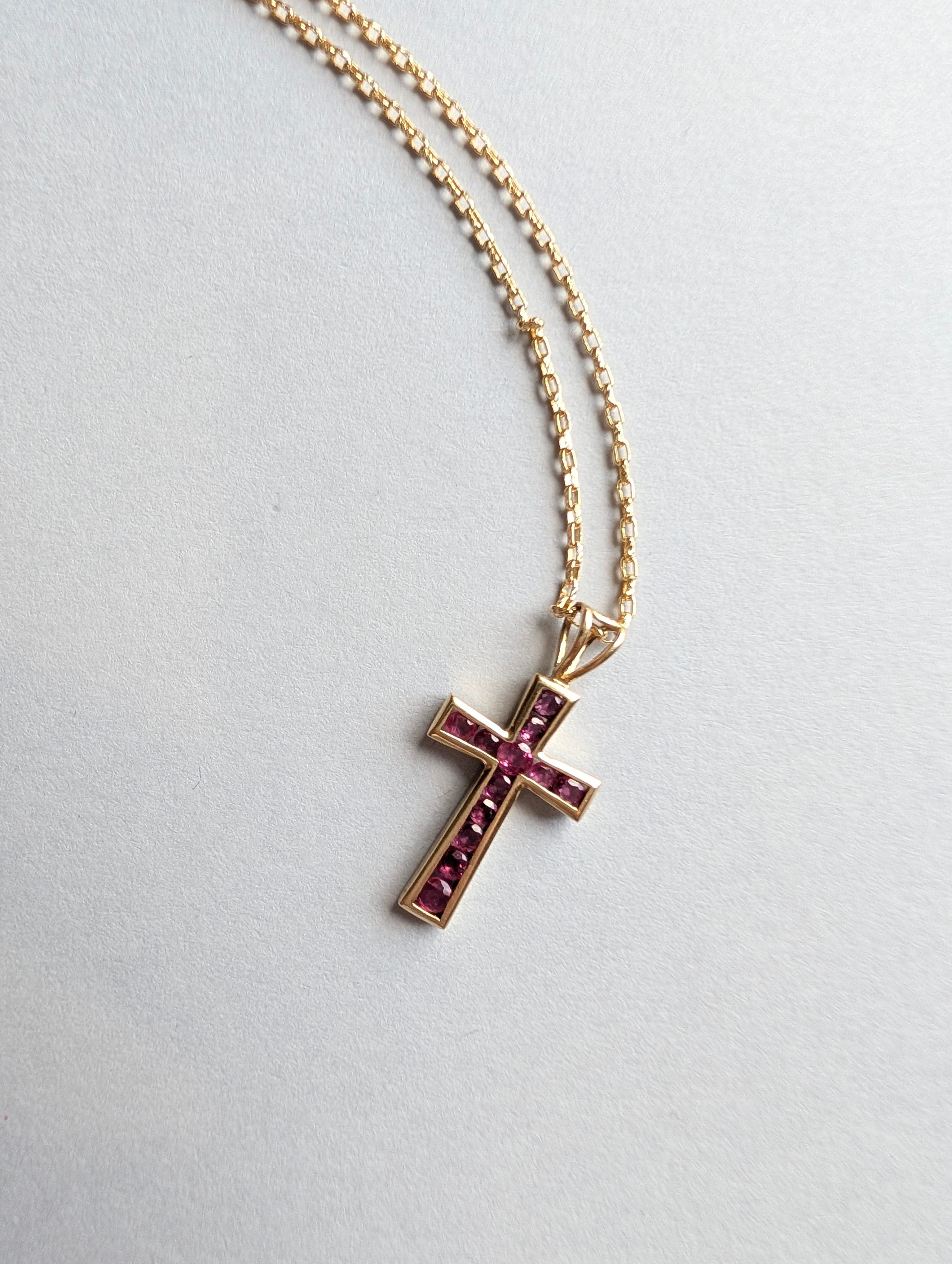 Ruby Cross Pendant