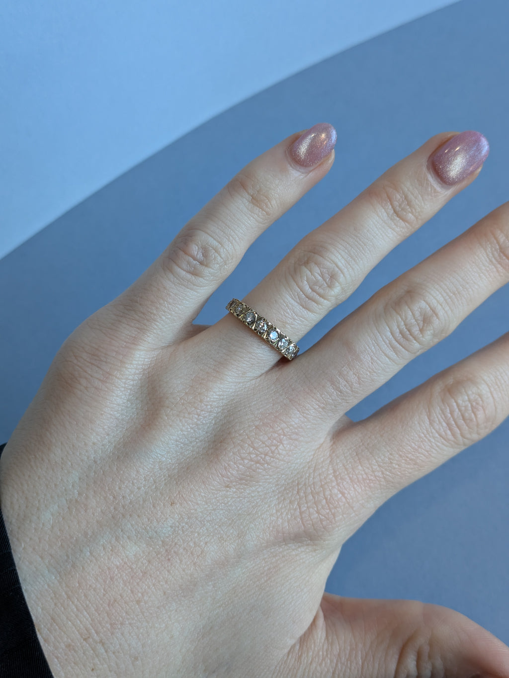 Engraved Diamond 2/3 Eternity Band