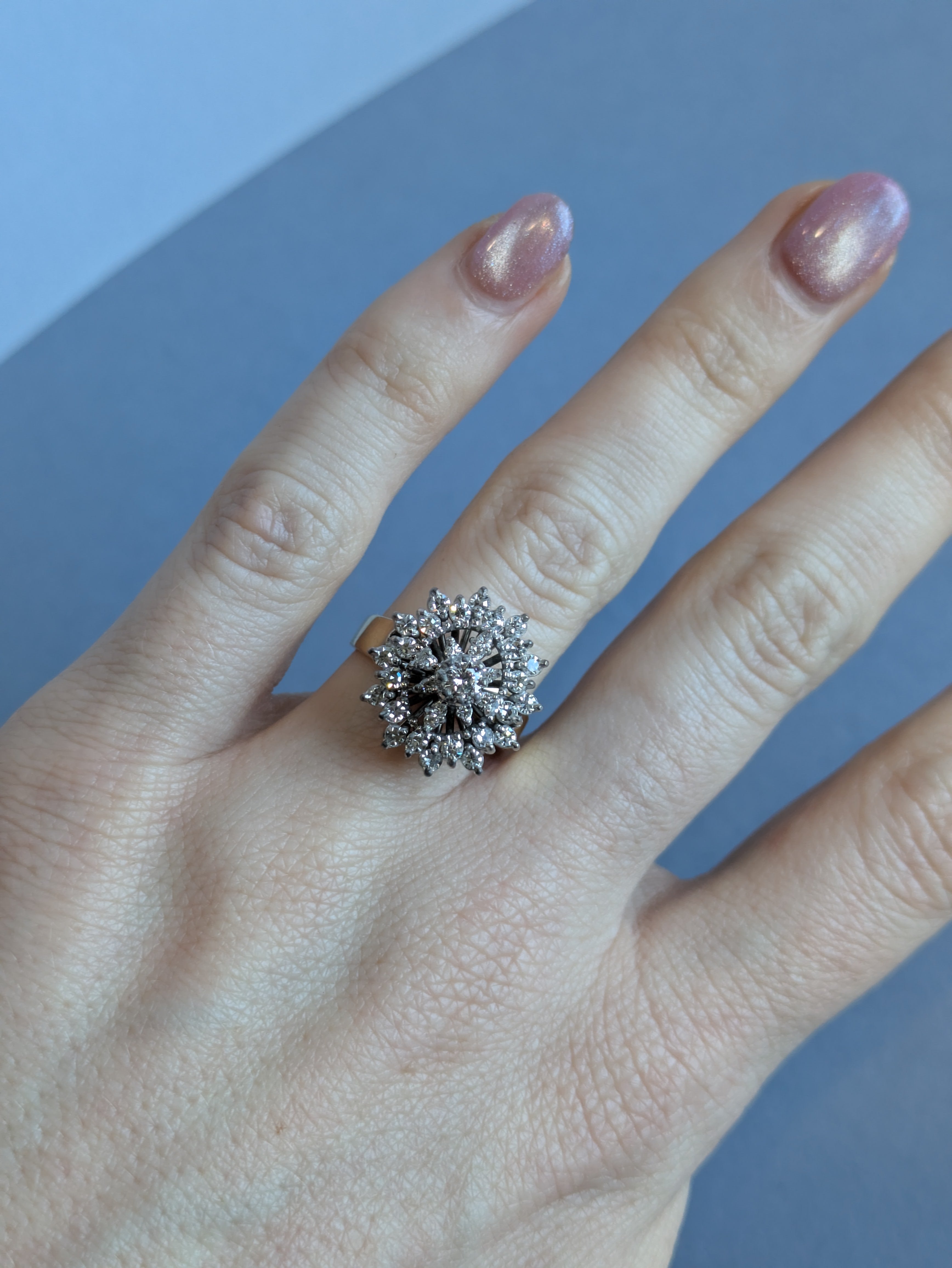 18ct Mid-century Diamond Cocktail Ring