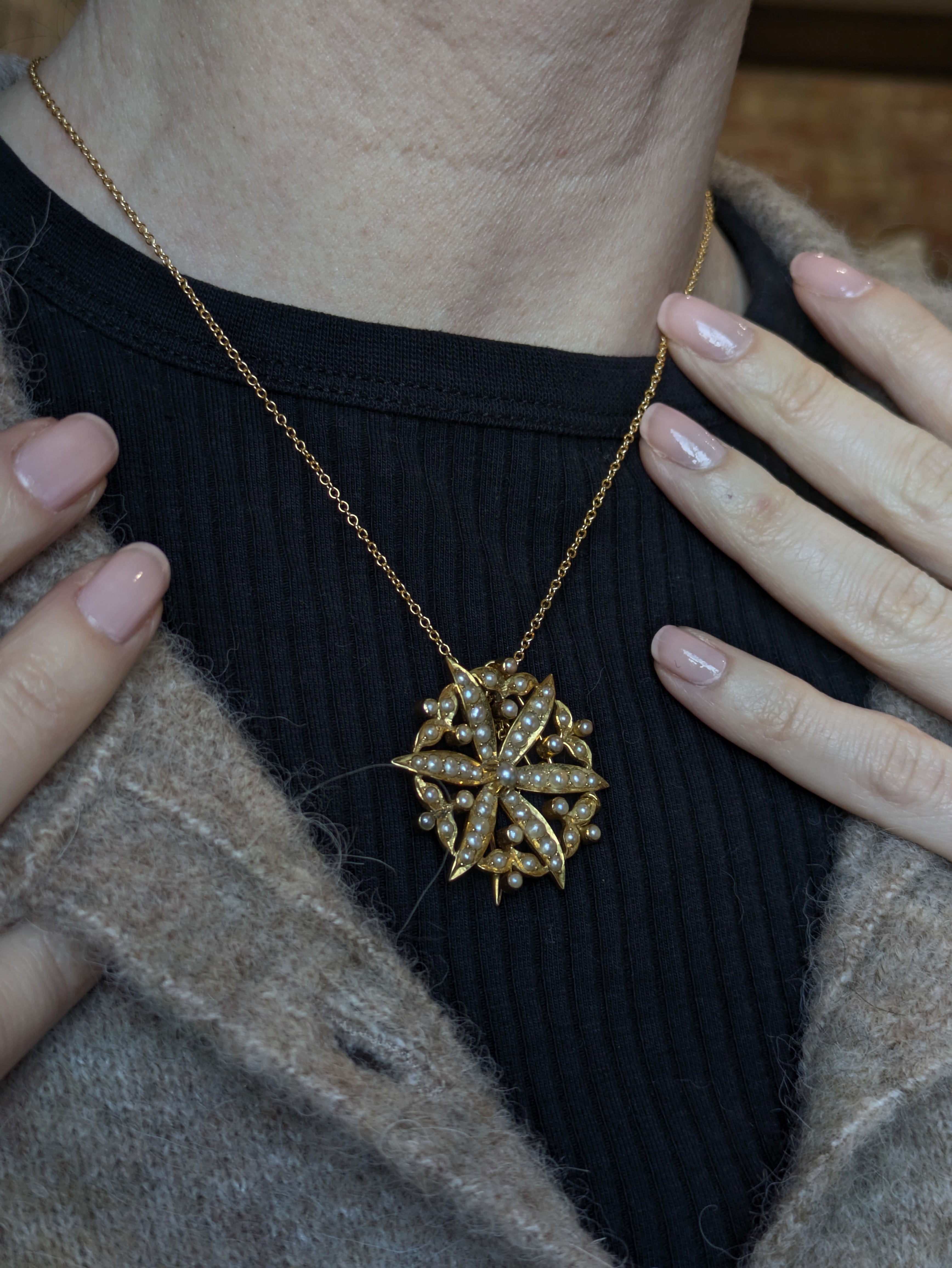 Victorian Seed Pearl Starburst