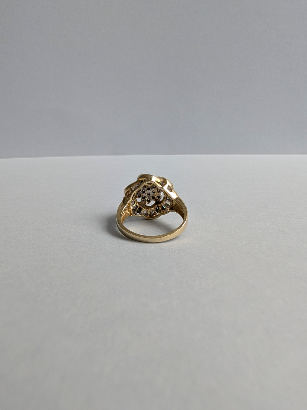 Diamond Chunky Gold Flower Ring