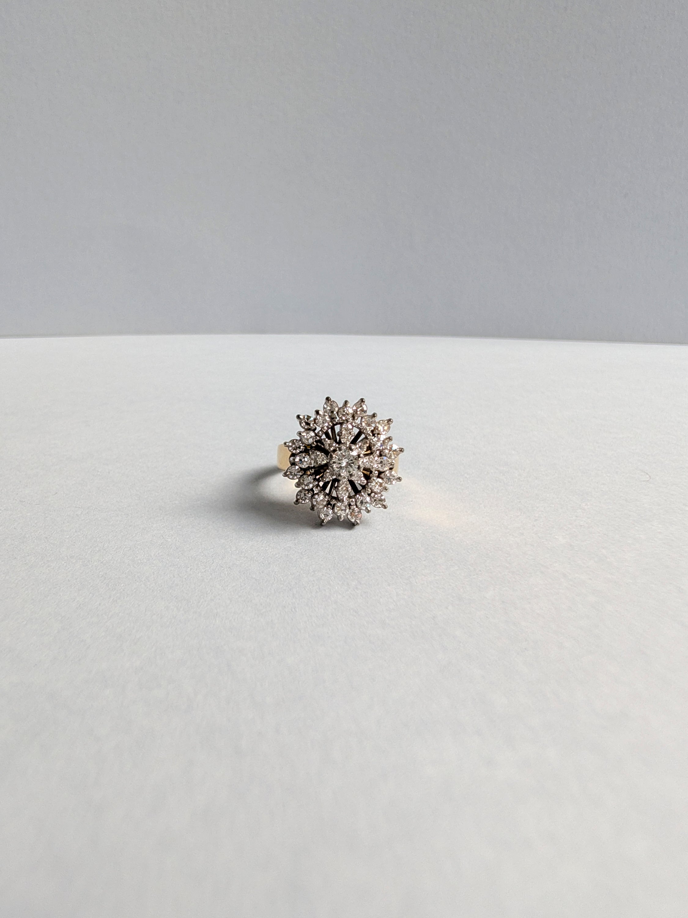 18ct Mid-century Diamond Cocktail Ring