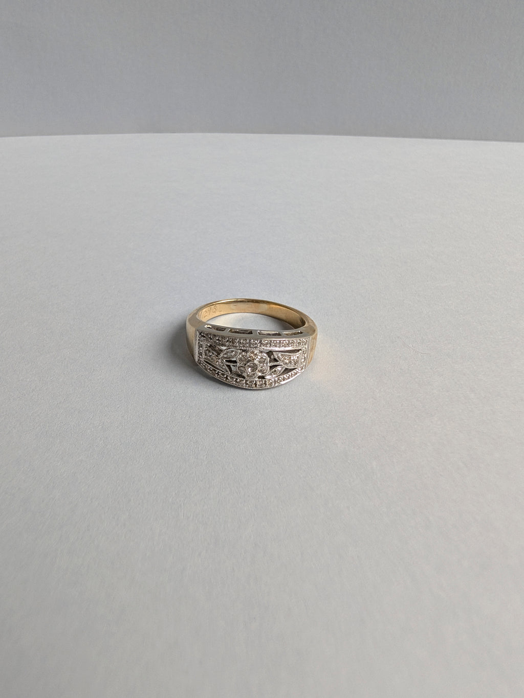 Wide Diamond Floral Band