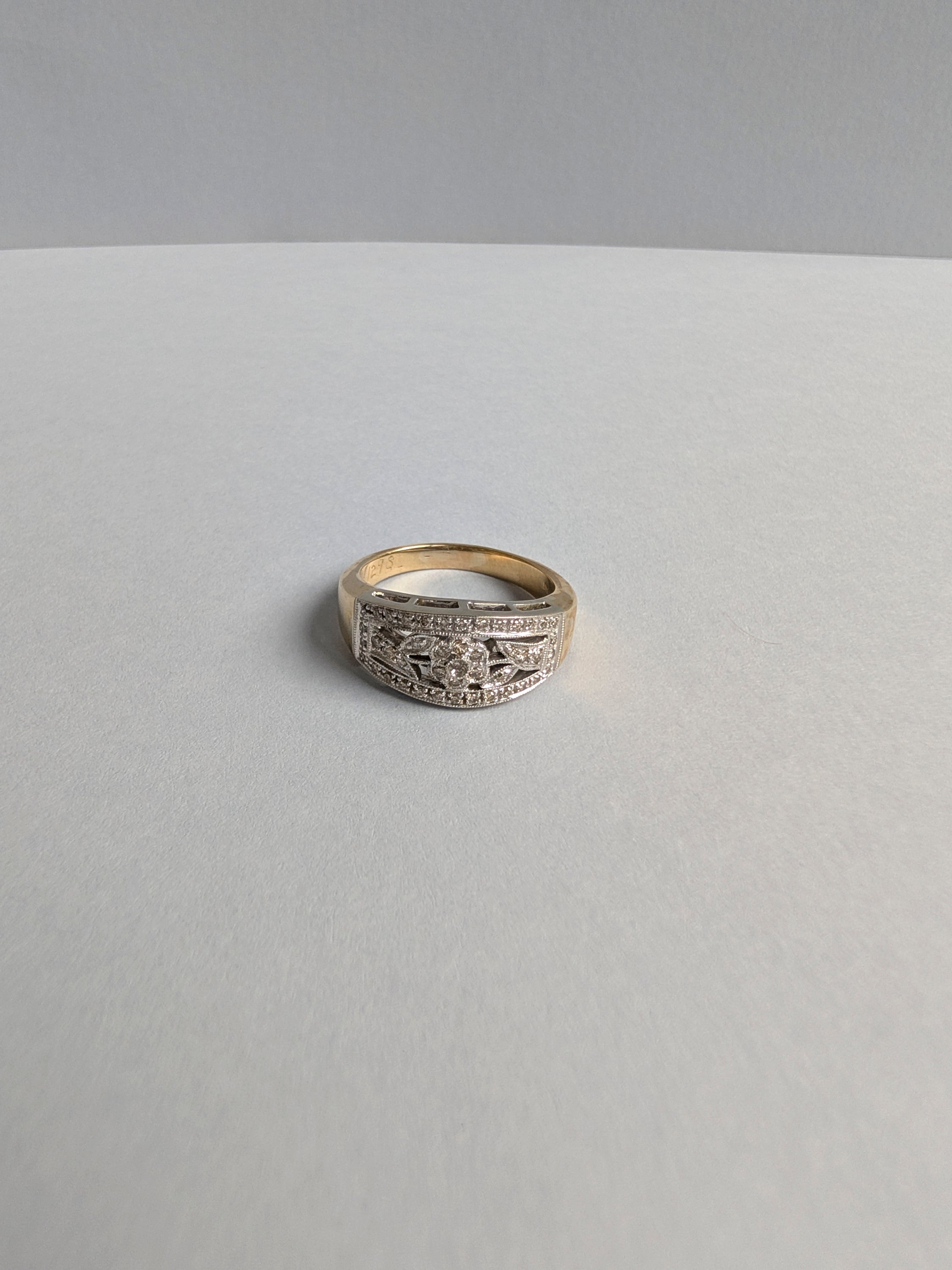 Wide Diamond Floral Band