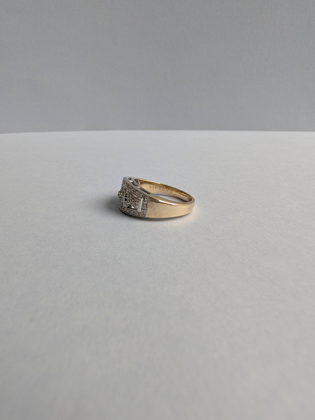Wide Diamond Floral Band