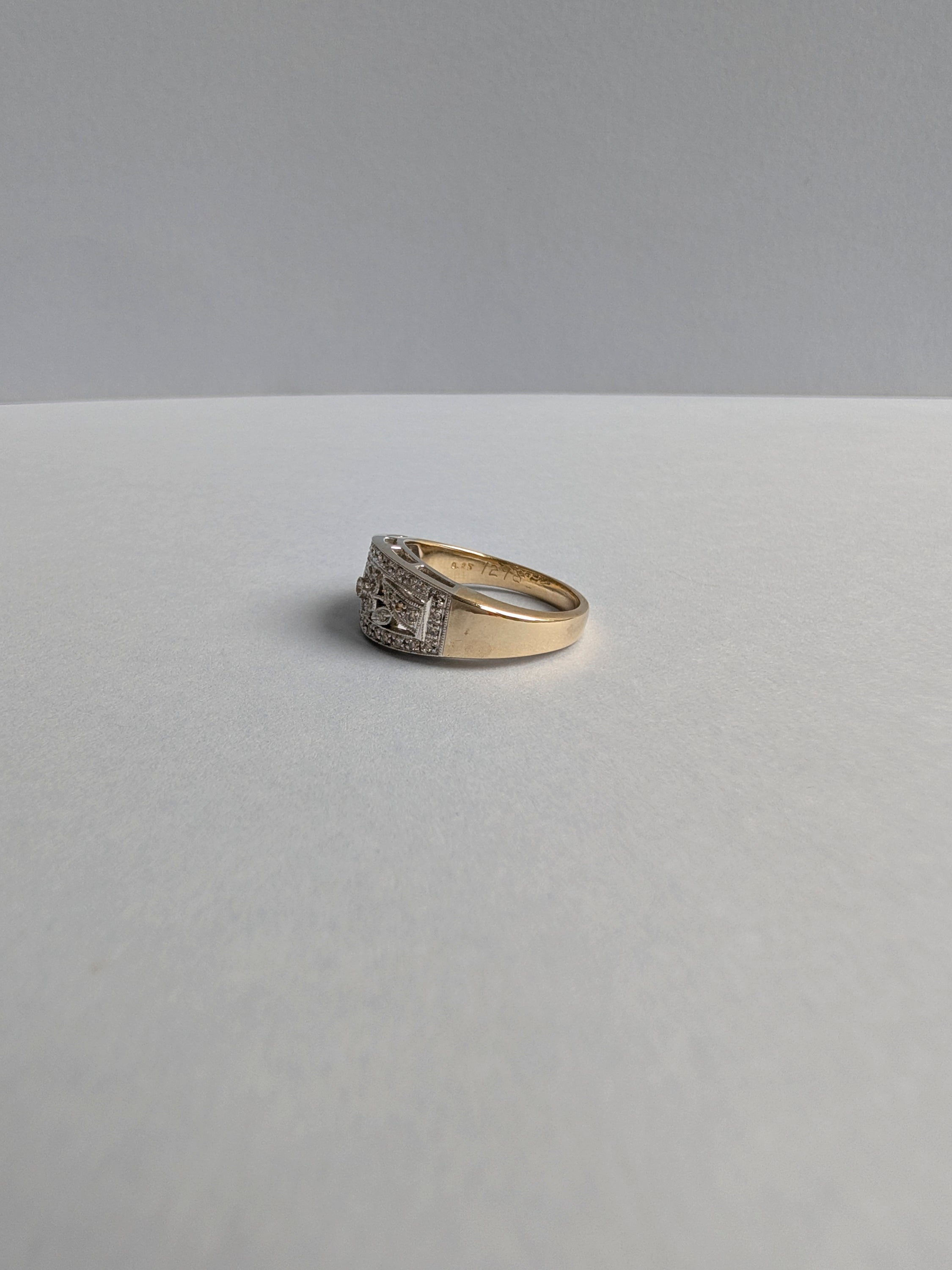 Wide Diamond Floral Band
