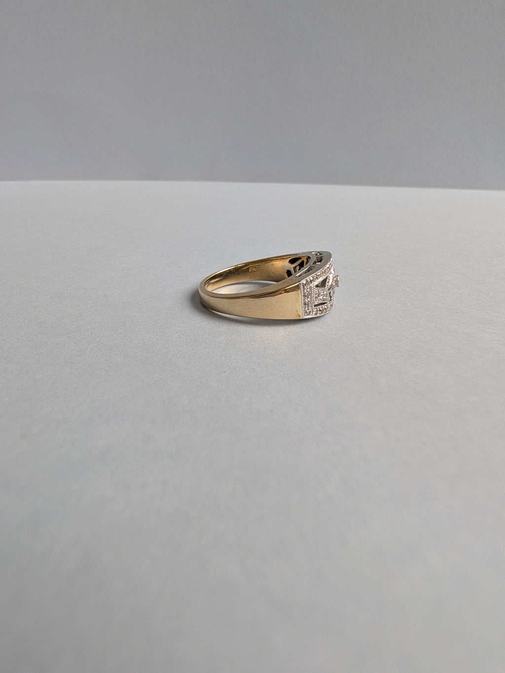 Wide Diamond Floral Band