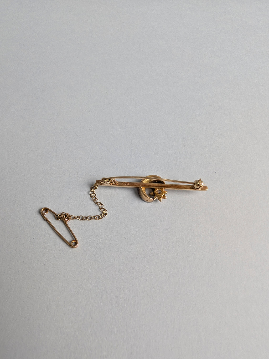 Moon and Stars Diamond Brooch