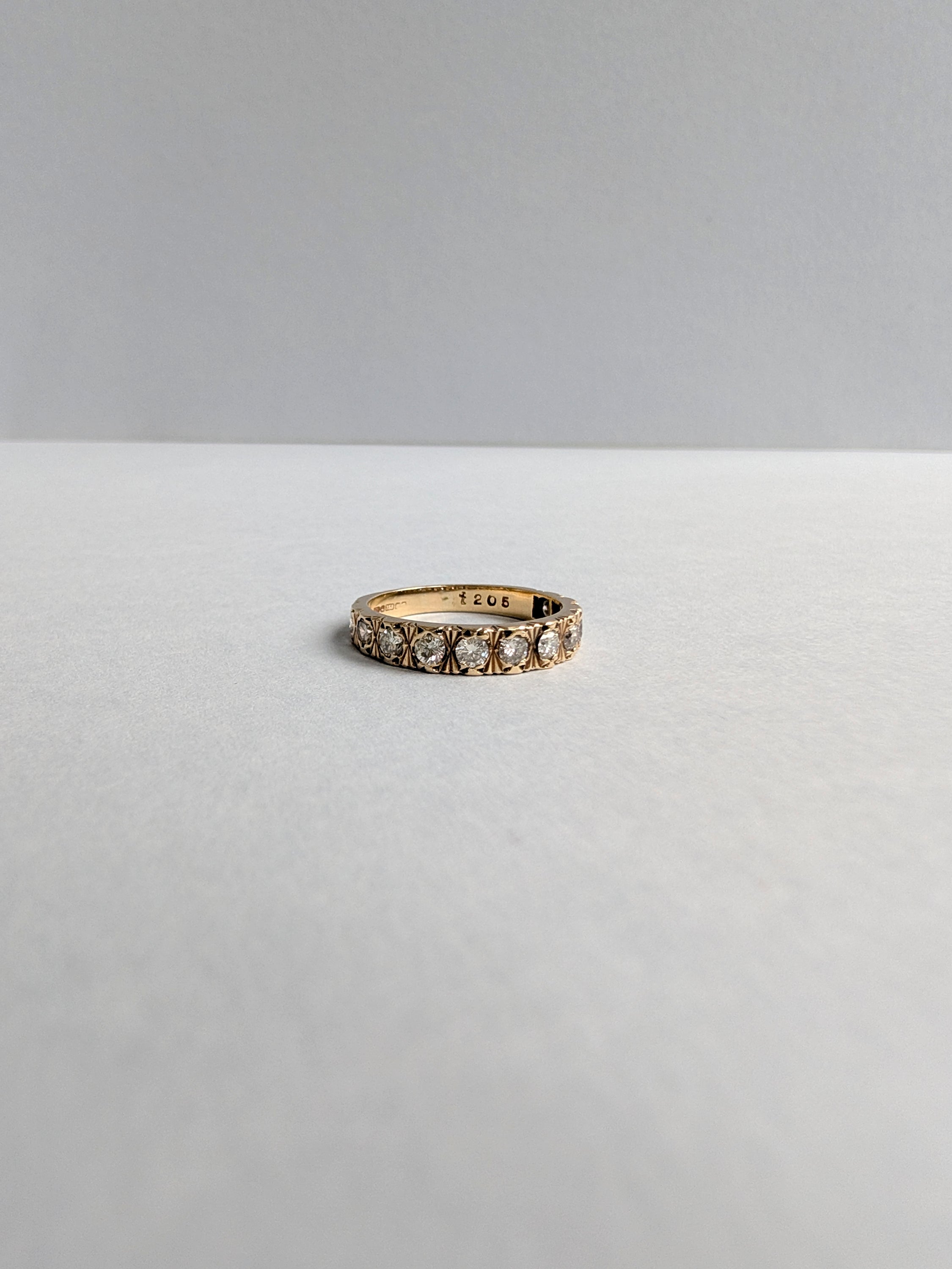 Engraved Diamond 2/3 Eternity Band