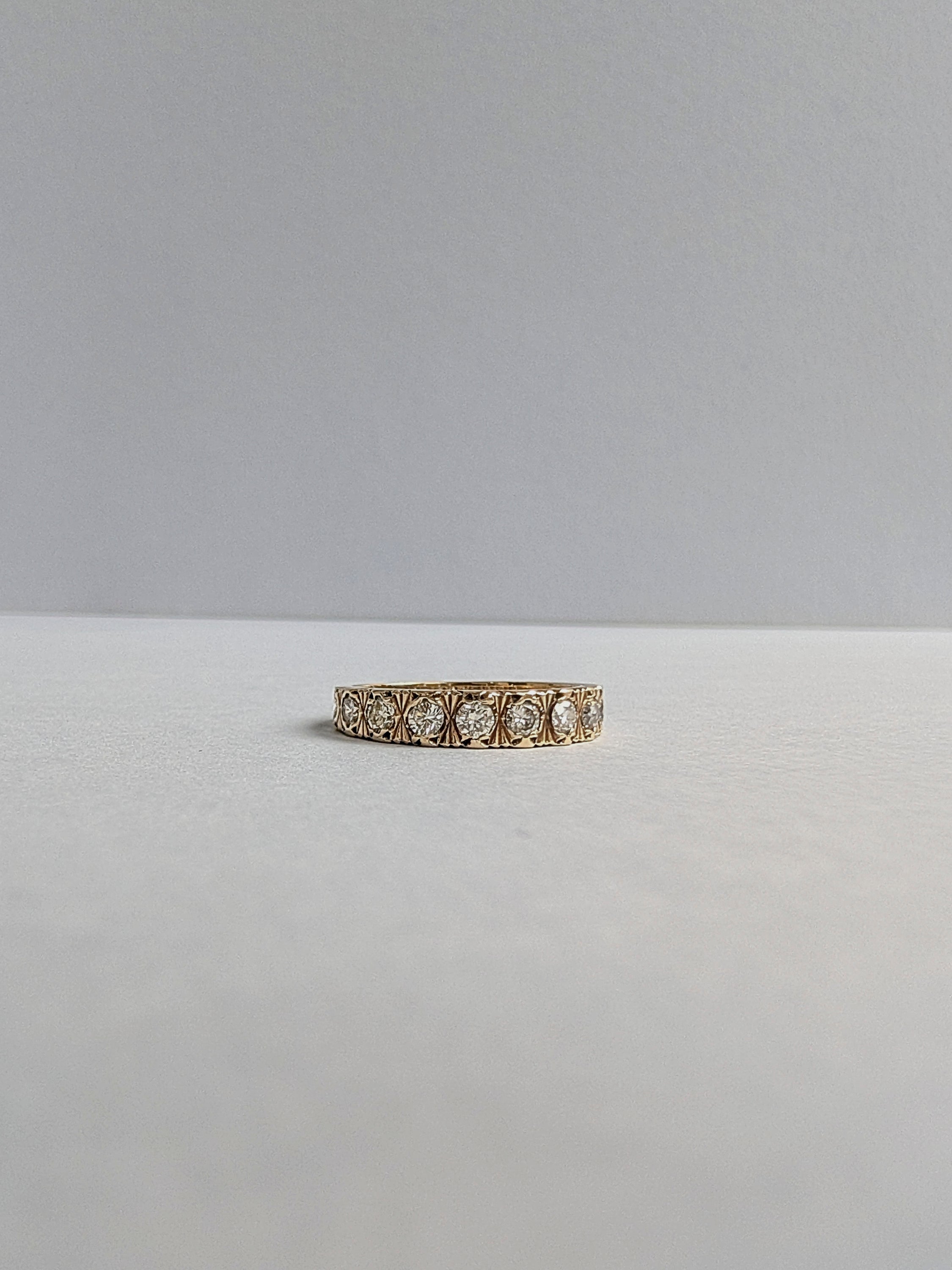 Engraved Diamond 2/3 Eternity Band