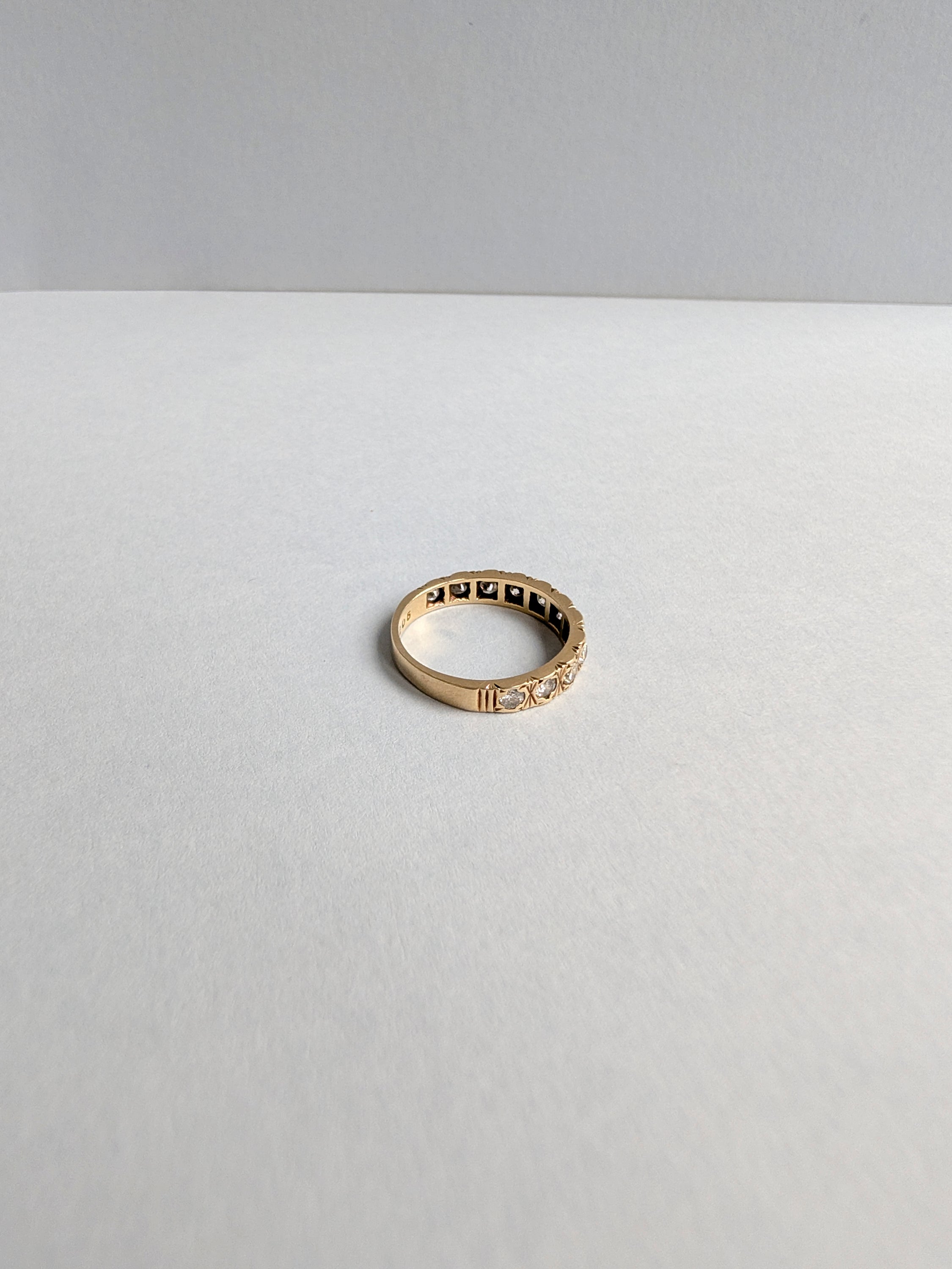 Engraved Diamond 2/3 Eternity Band