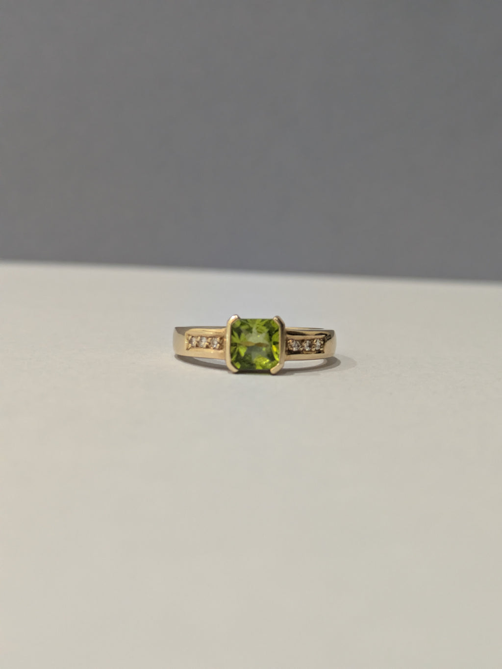 Peridot Princess Cut Ring