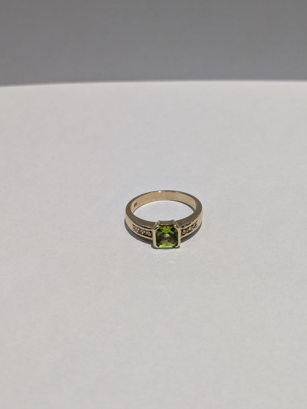 Peridot Princess Cut Ring