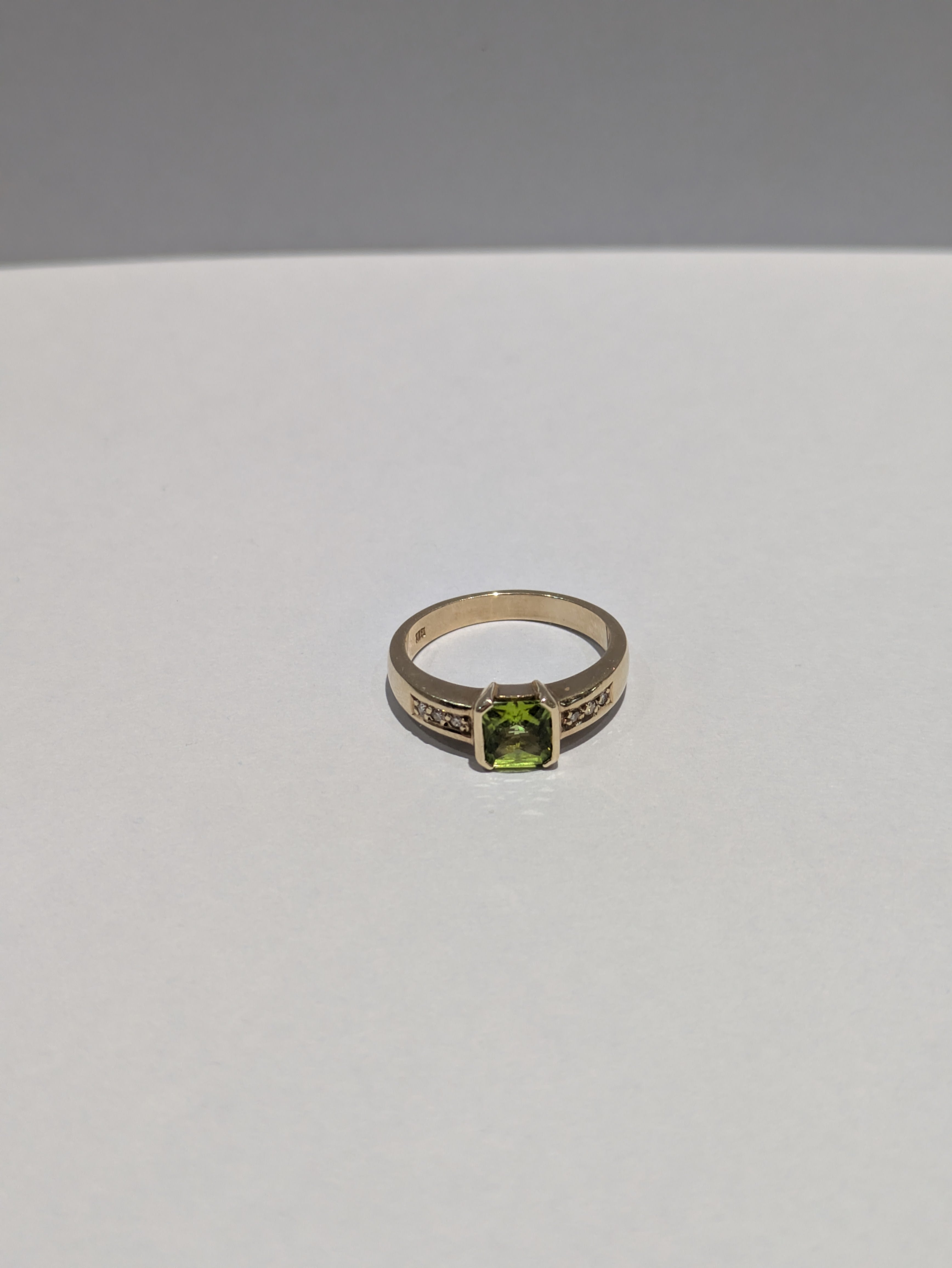 Peridot Princess Cut Ring