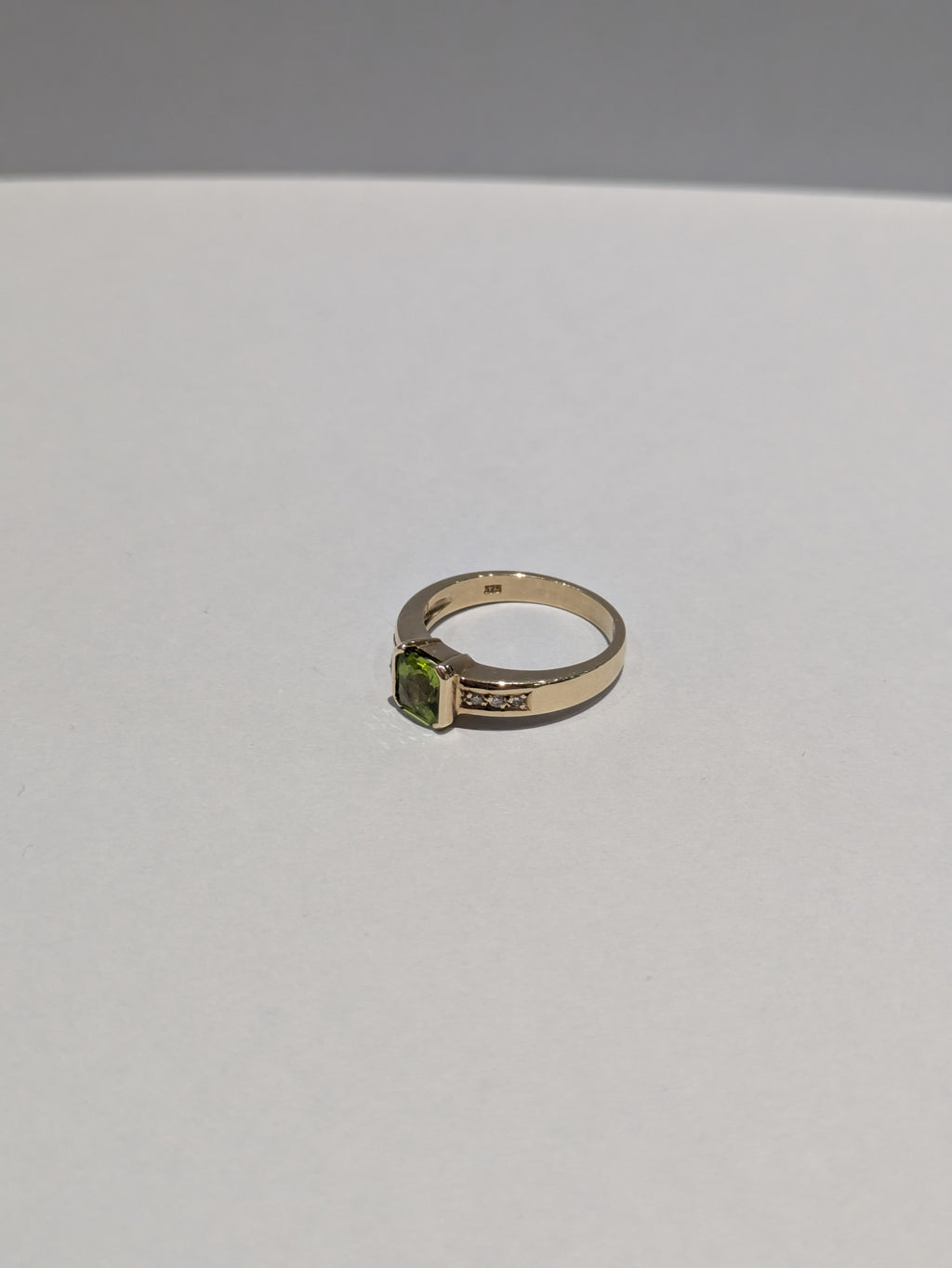 Peridot Princess Cut Ring