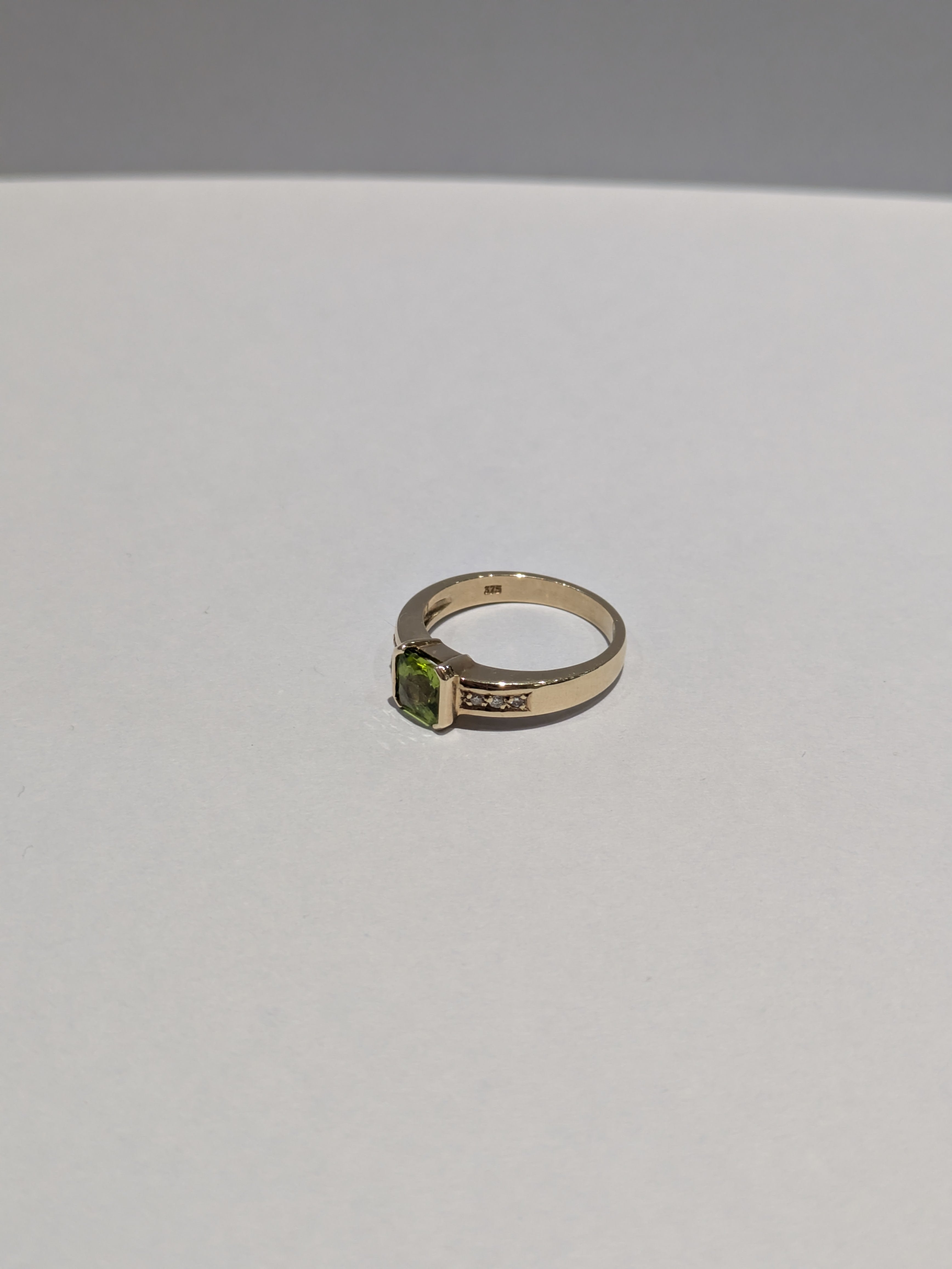 Peridot Princess Cut Ring