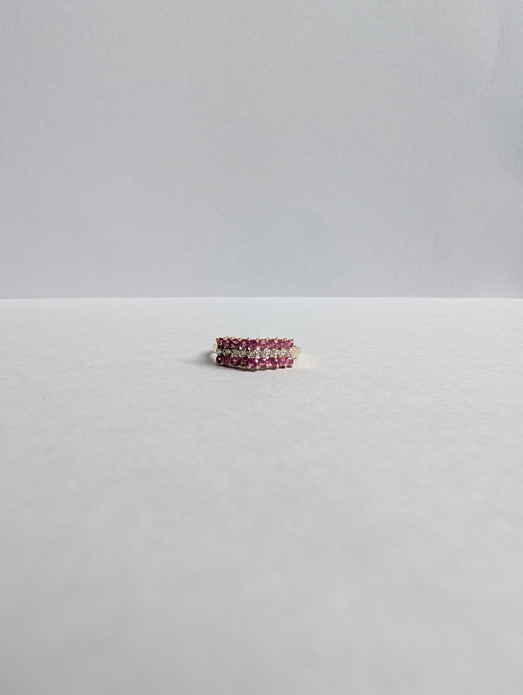 Ruby and Diamond Pyramid Ring