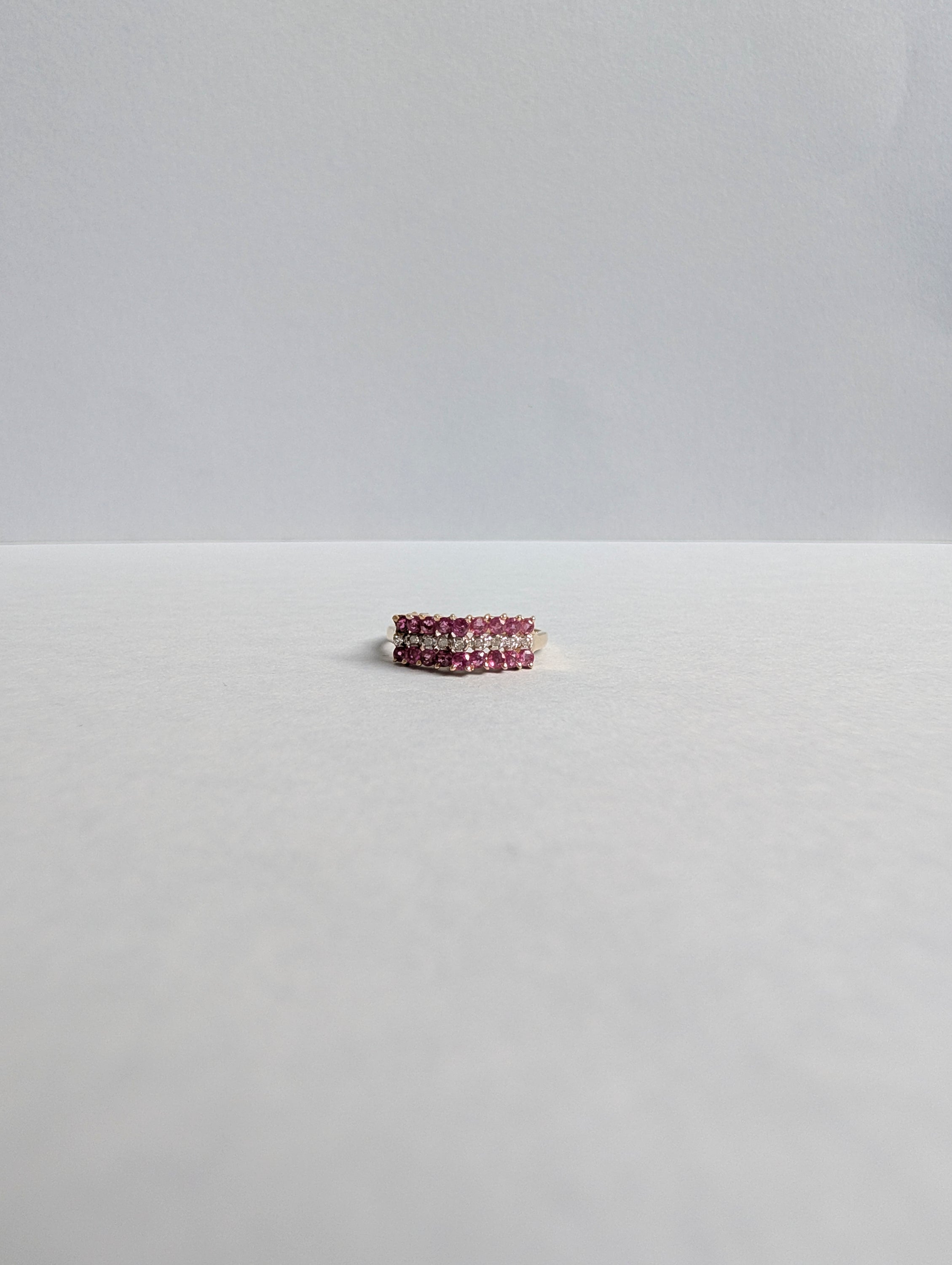 Ruby and Diamond Pyramid Ring