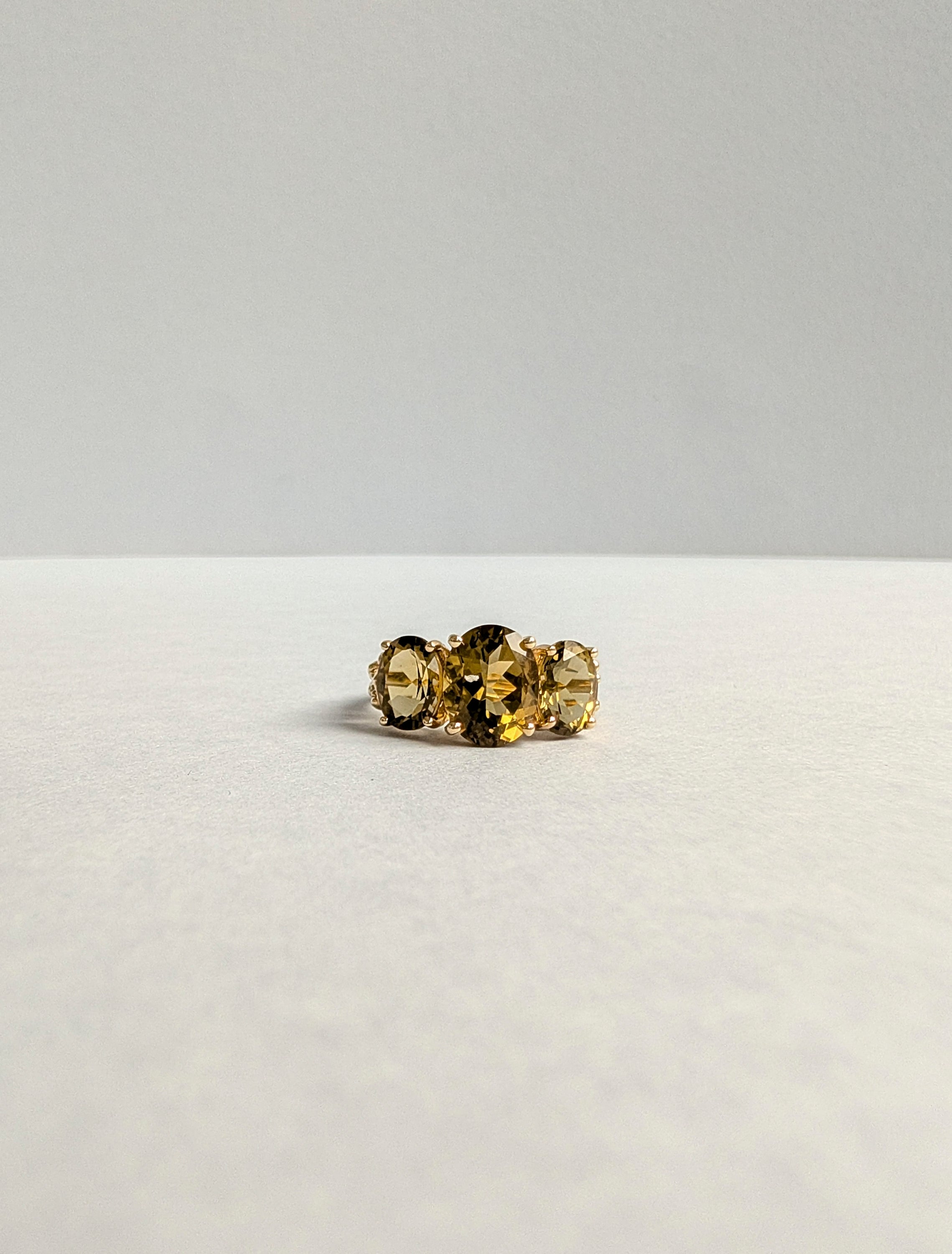 Green Quartz Trilogy Ring