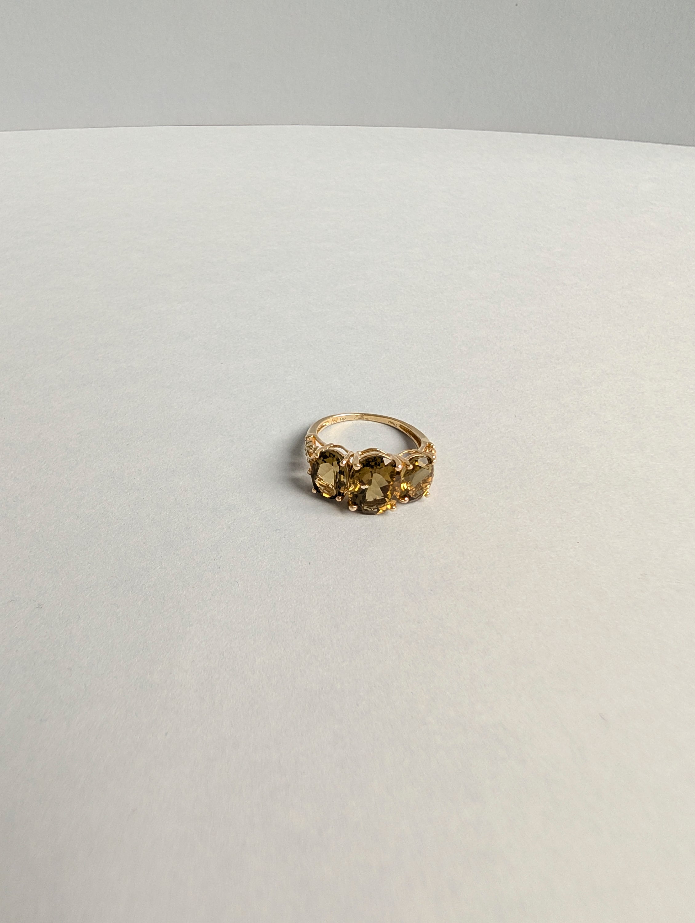 Green Quartz Trilogy Ring
