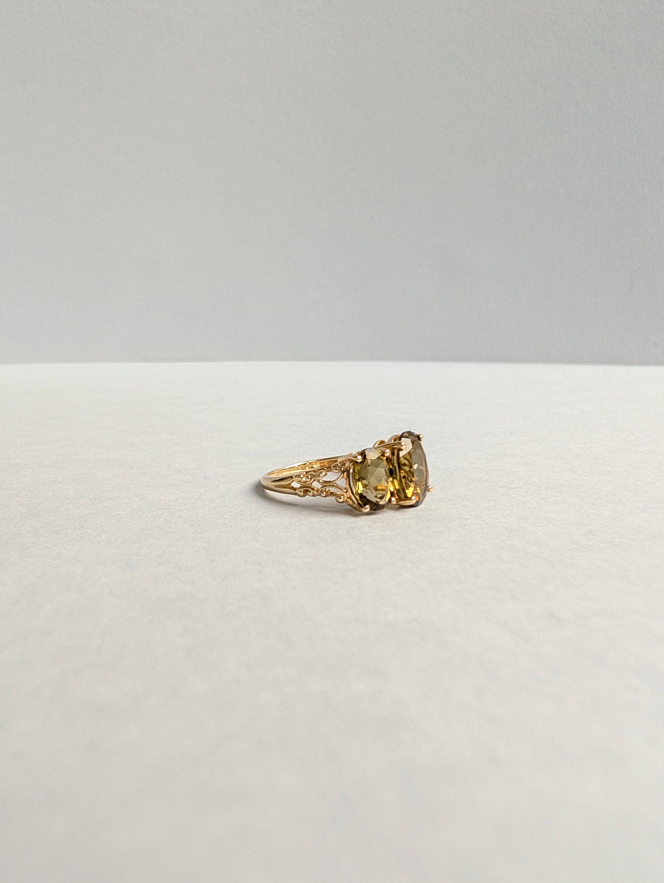 Green Quartz Trilogy Ring