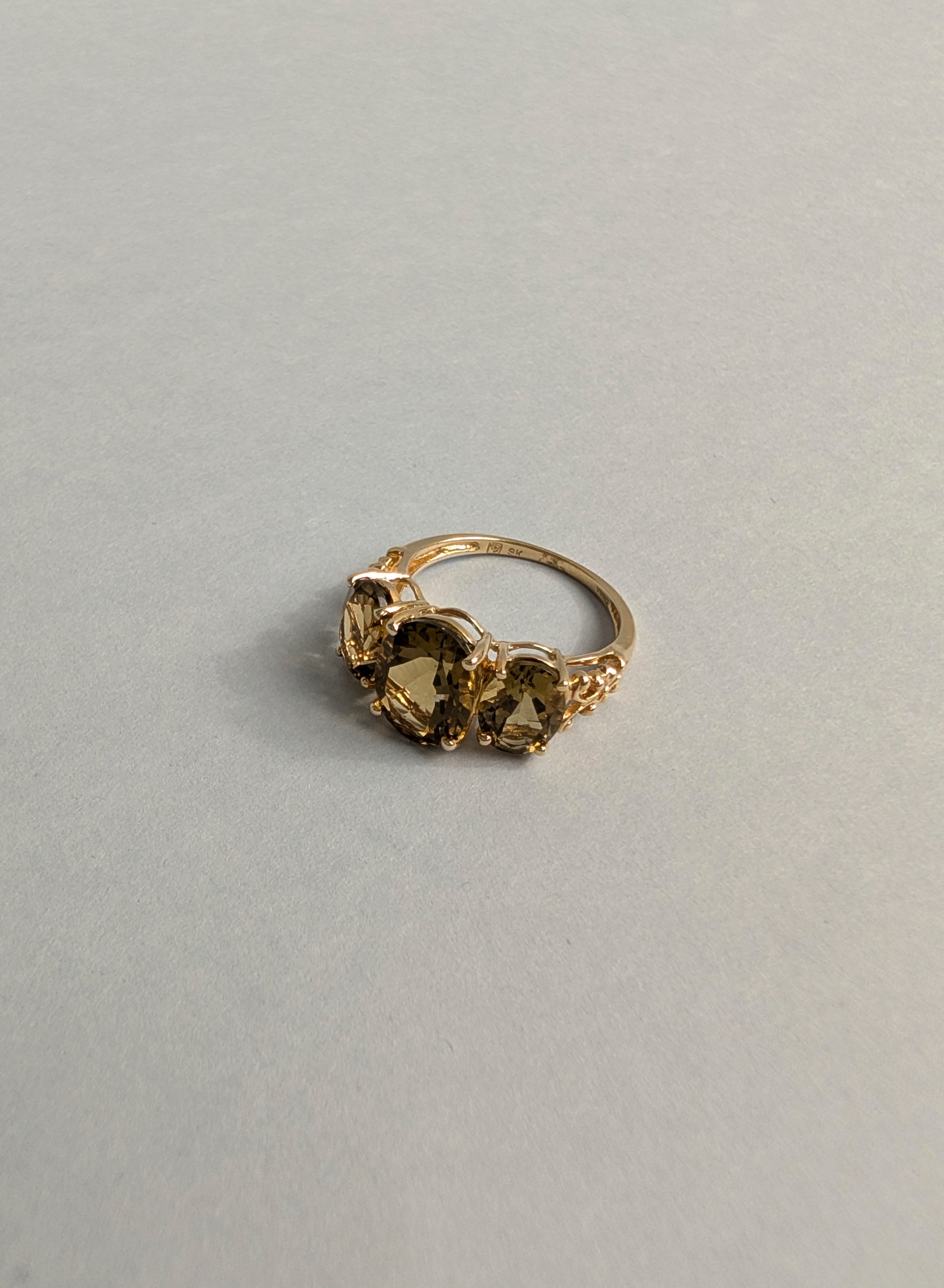 Green Quartz Trilogy Ring