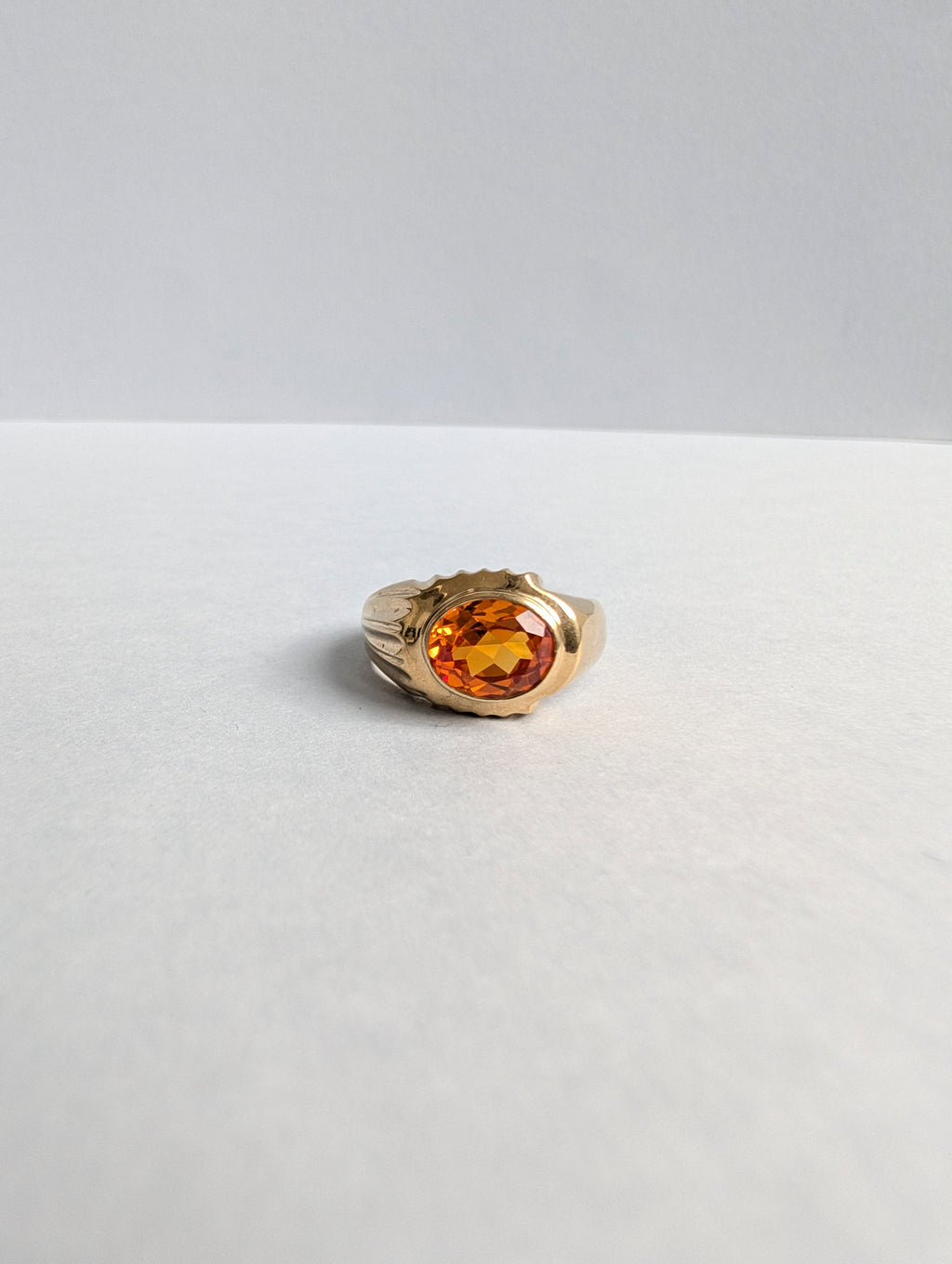 Chunky Orange Sapphire Ring