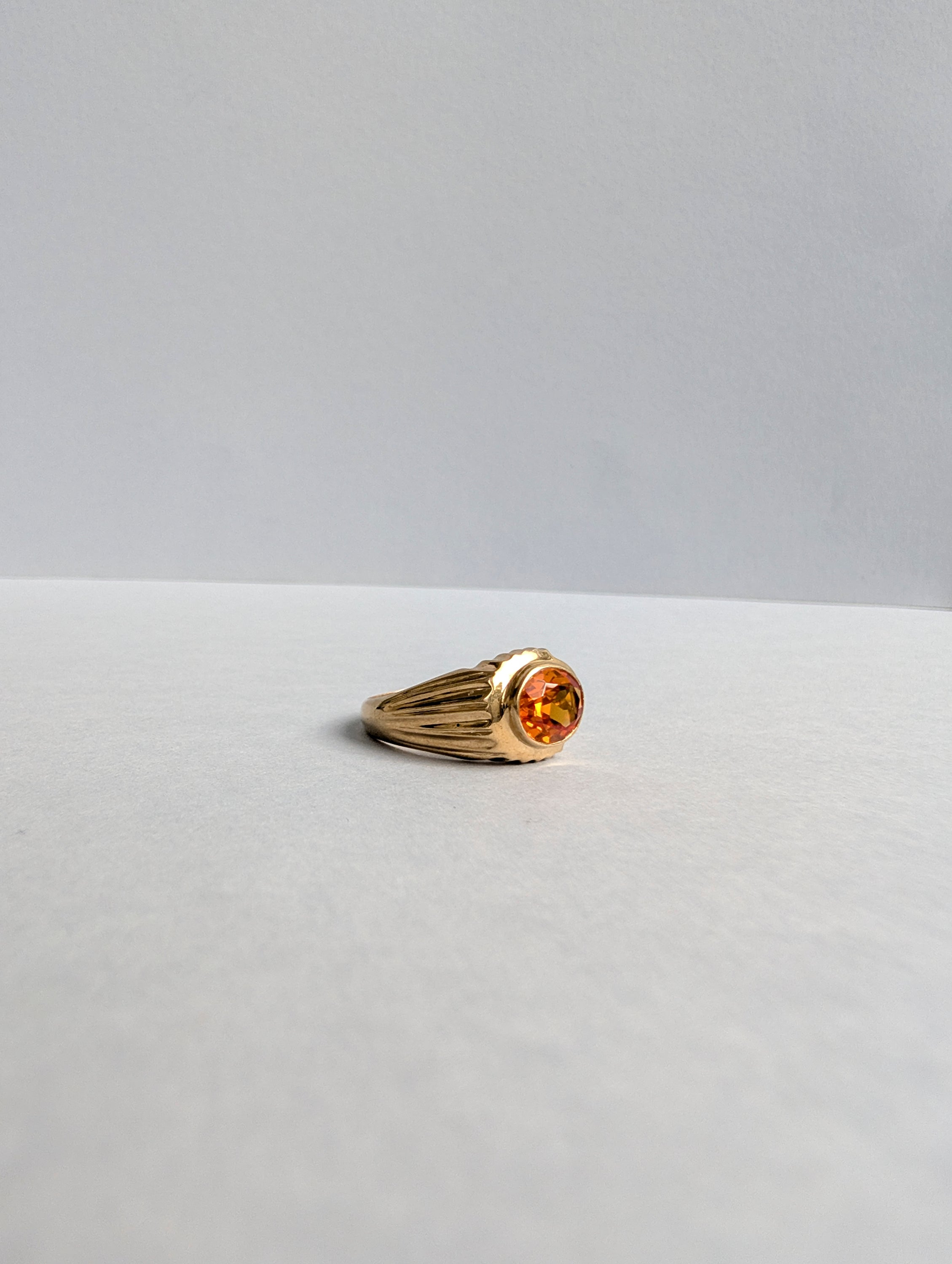 Chunky Orange Sapphire Ring