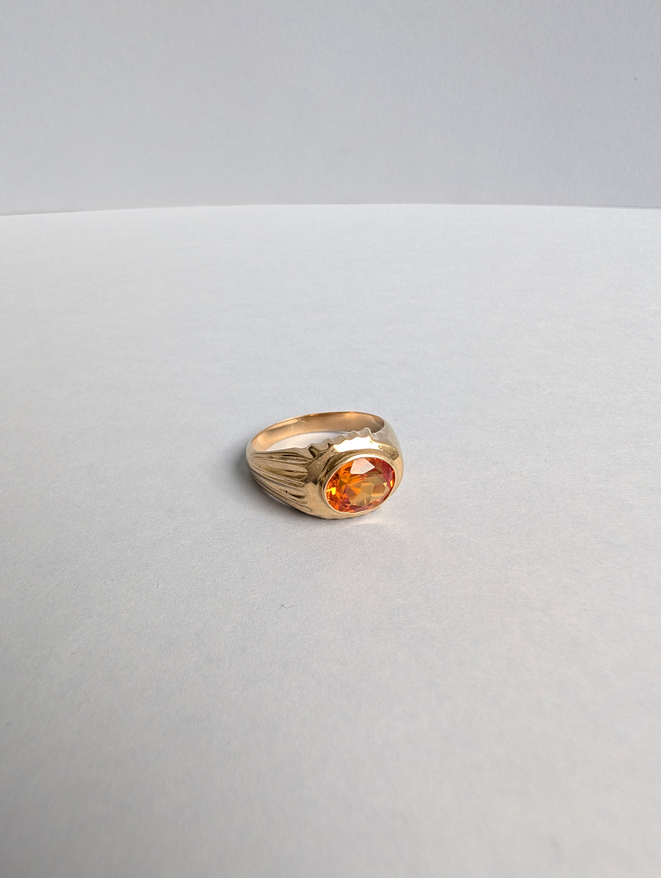 Chunky Orange Sapphire Ring