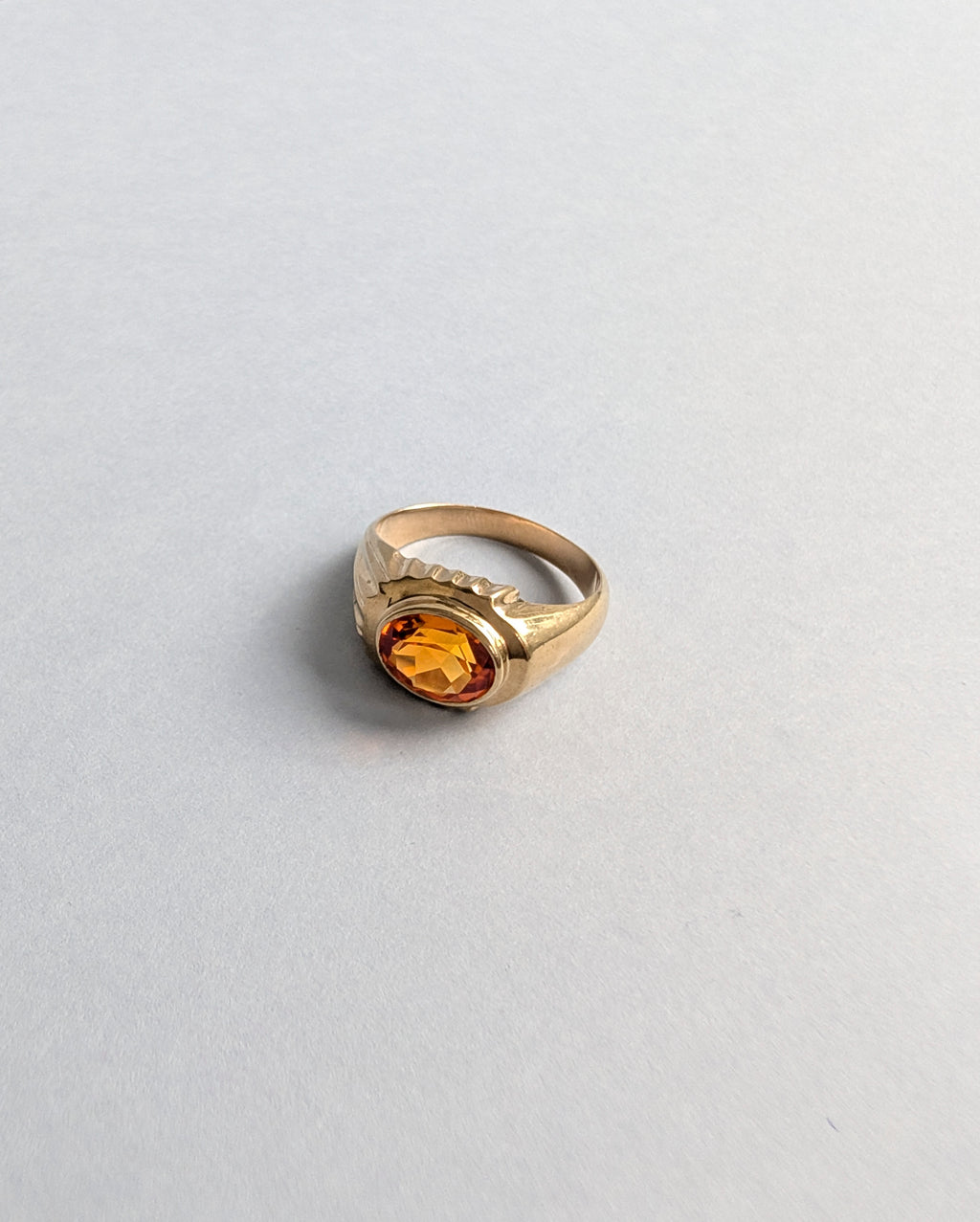 Chunky Orange Sapphire Ring