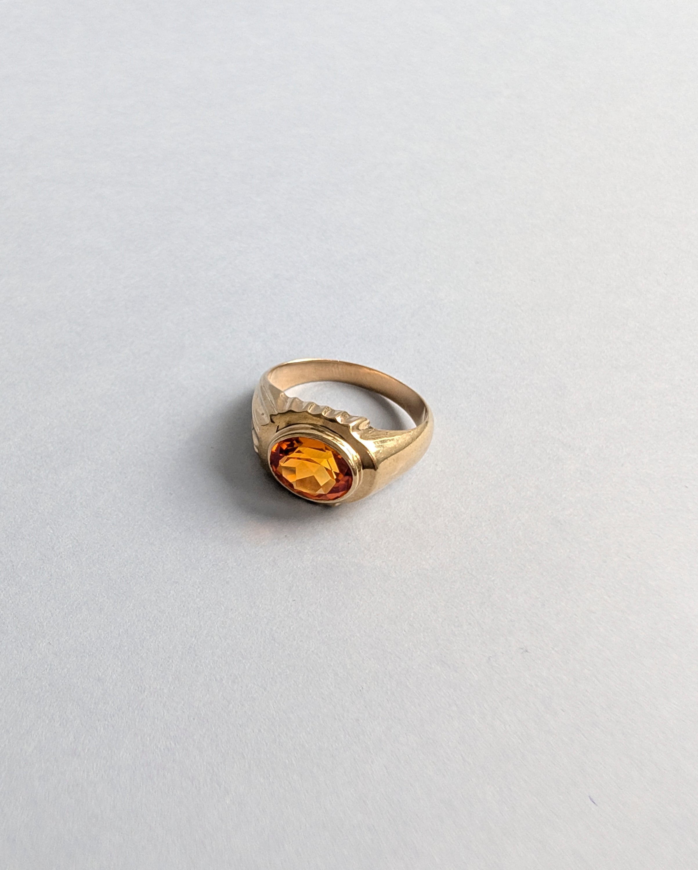 Chunky Orange Sapphire Ring