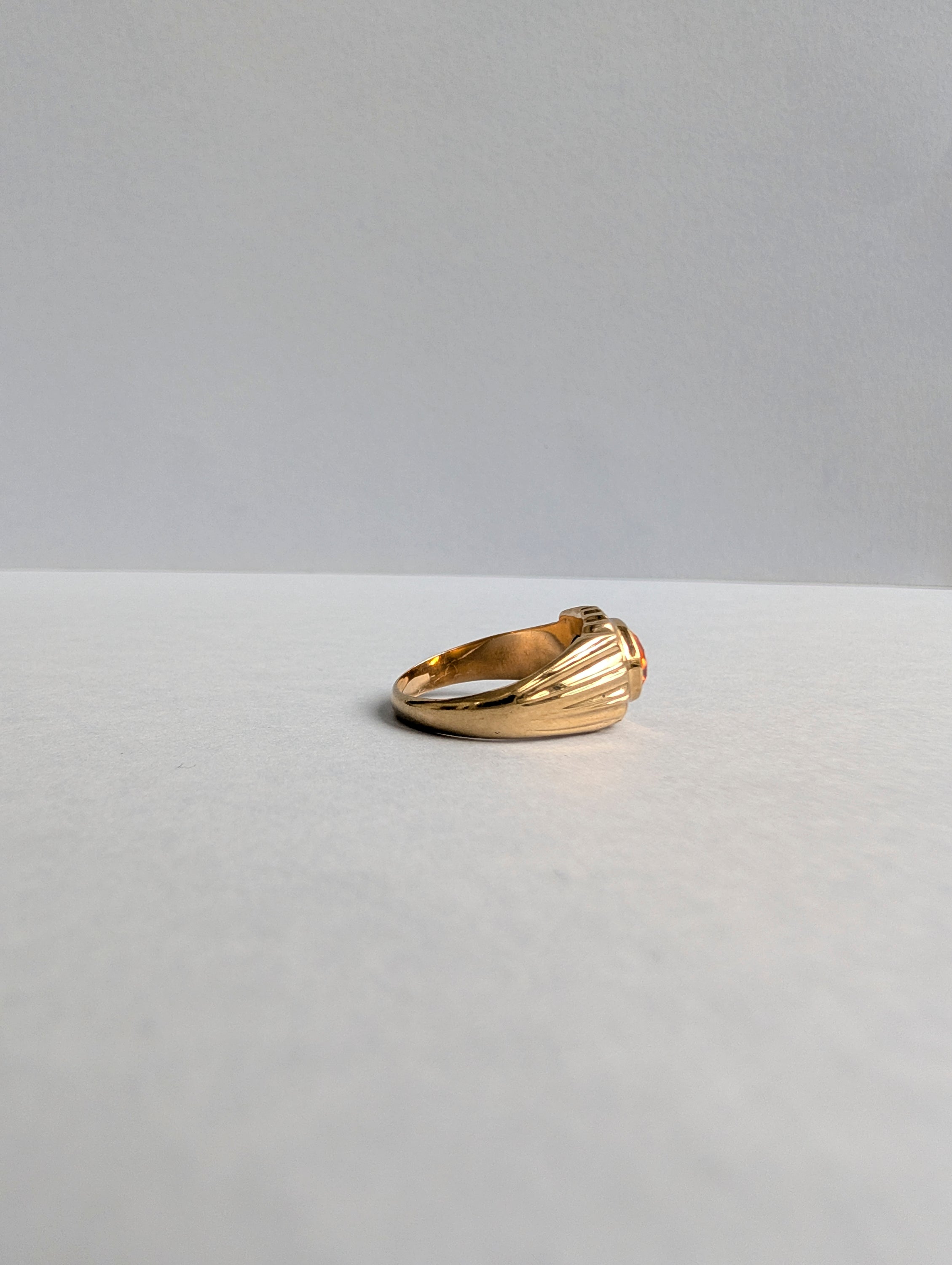 Chunky Orange Sapphire Ring